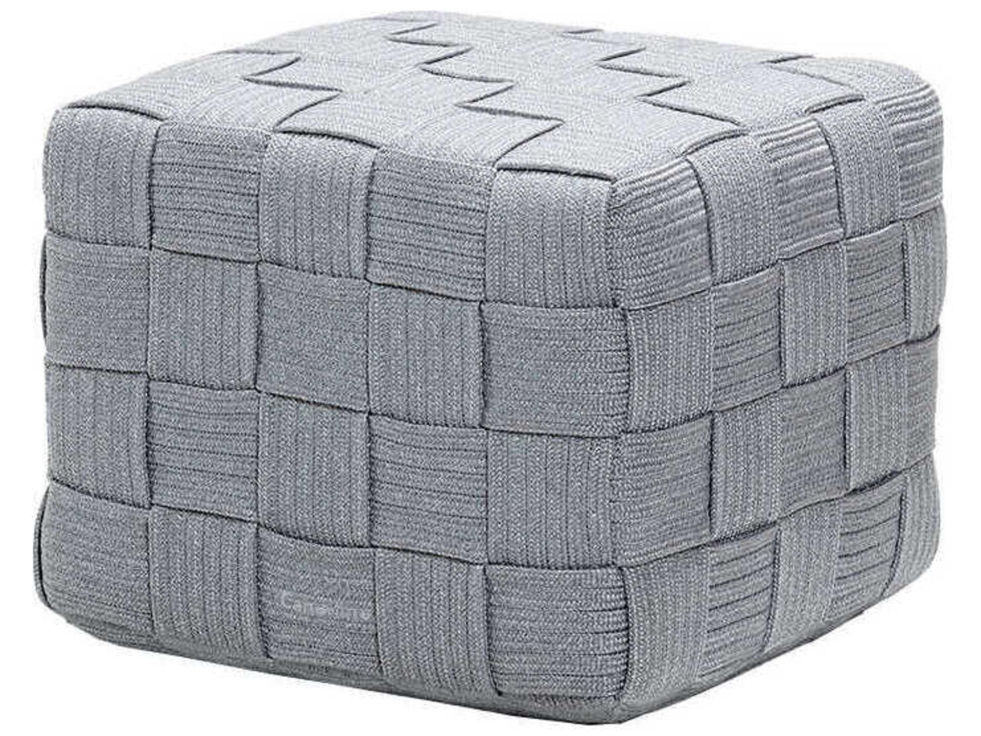 Cane-line Cube Footstool in Light Grey Soft Rope