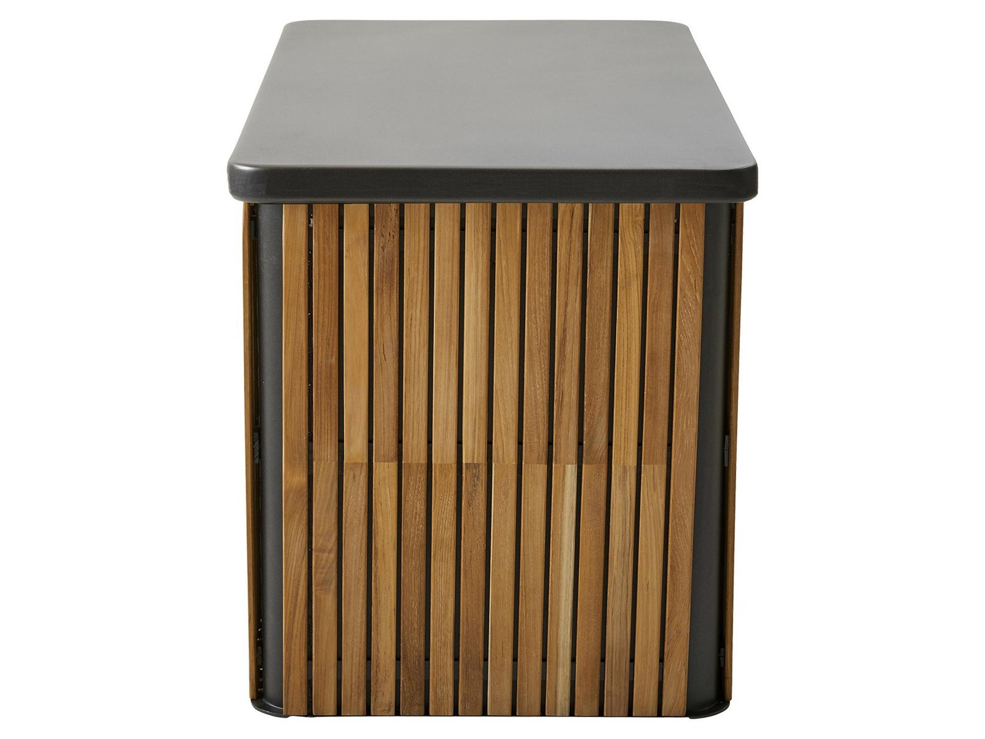 Combine Lava Grey Aluminum Teak Cushion Storage Box