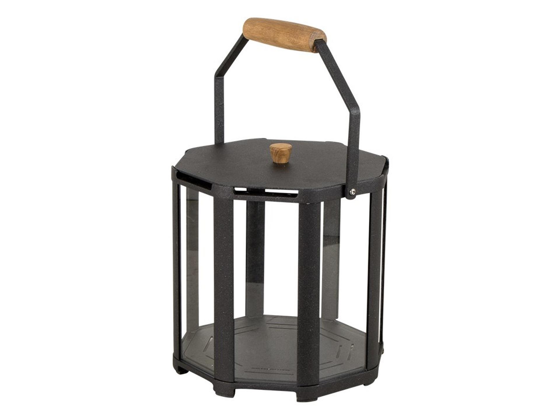 Lightlux Extra Small Lantern with Teak Handle Lava Grey