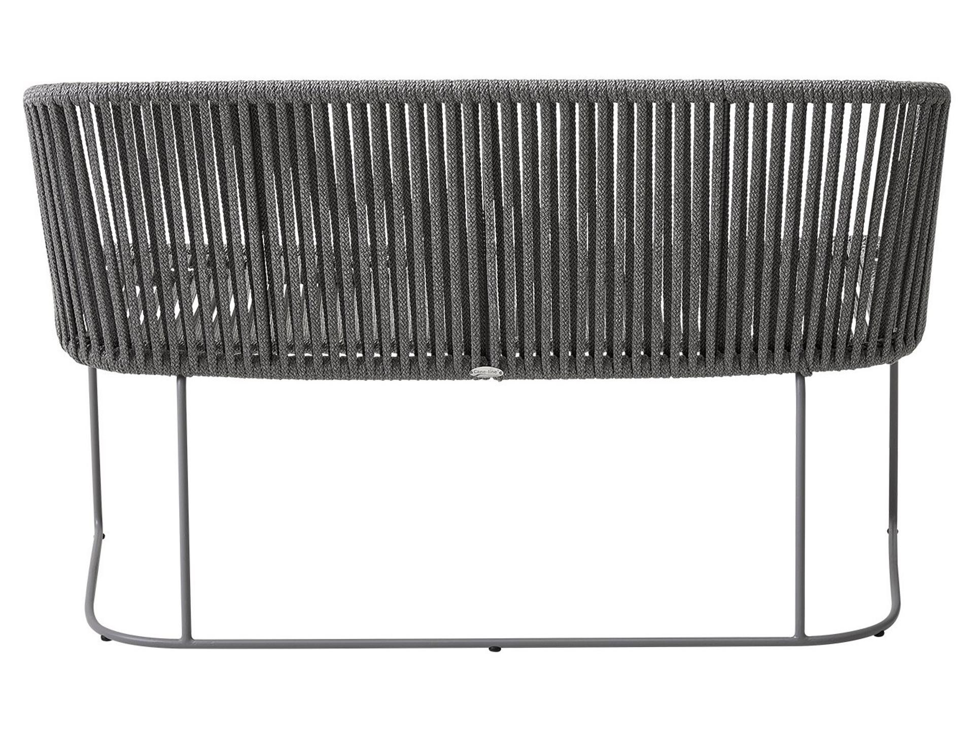Cane Line Outdoor Moments Grey Soft Rope Aluminum Strap Bench