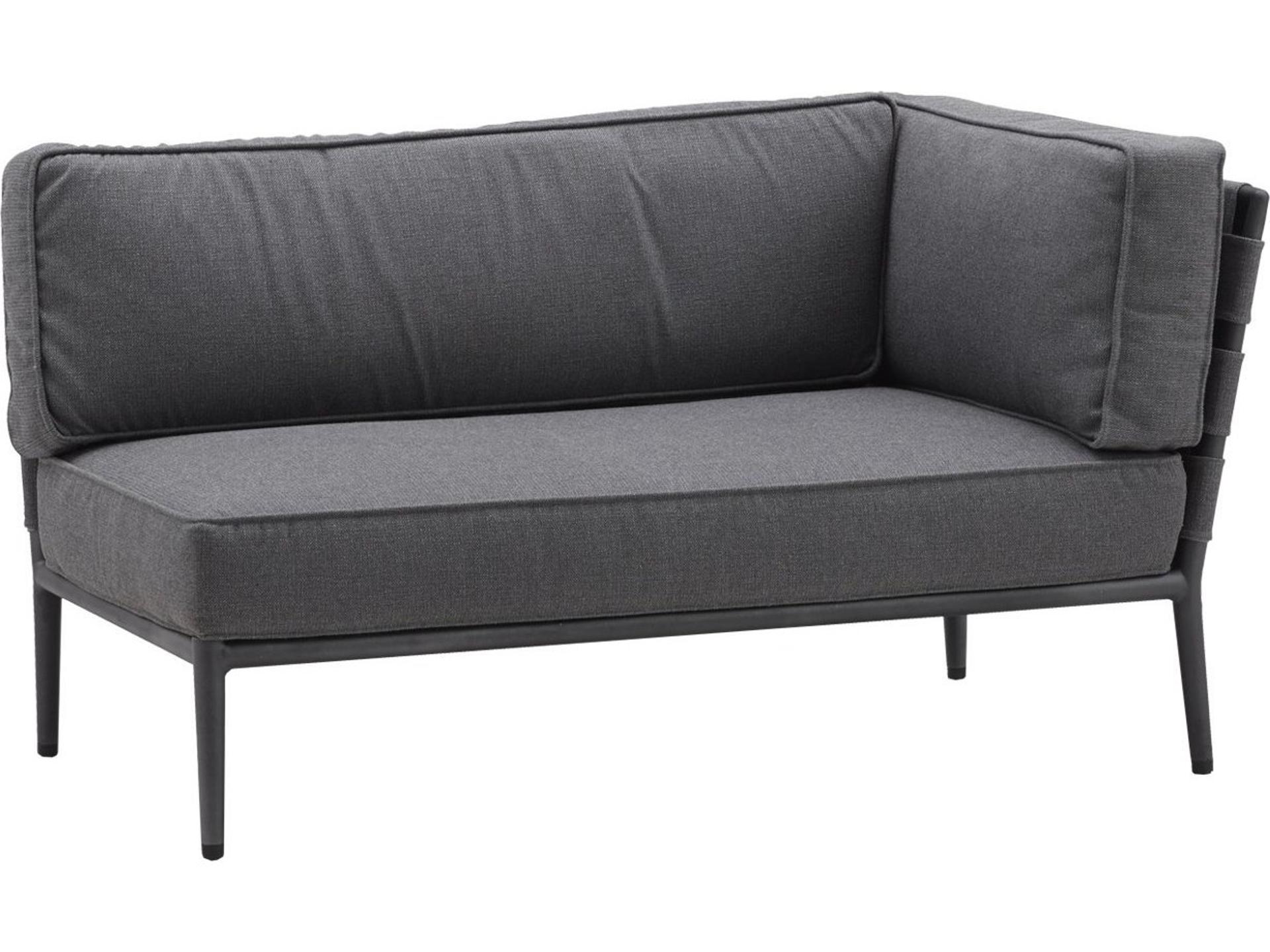 Cane Line Outdoor Conic Aluminum Cushion Left Arm Sofa