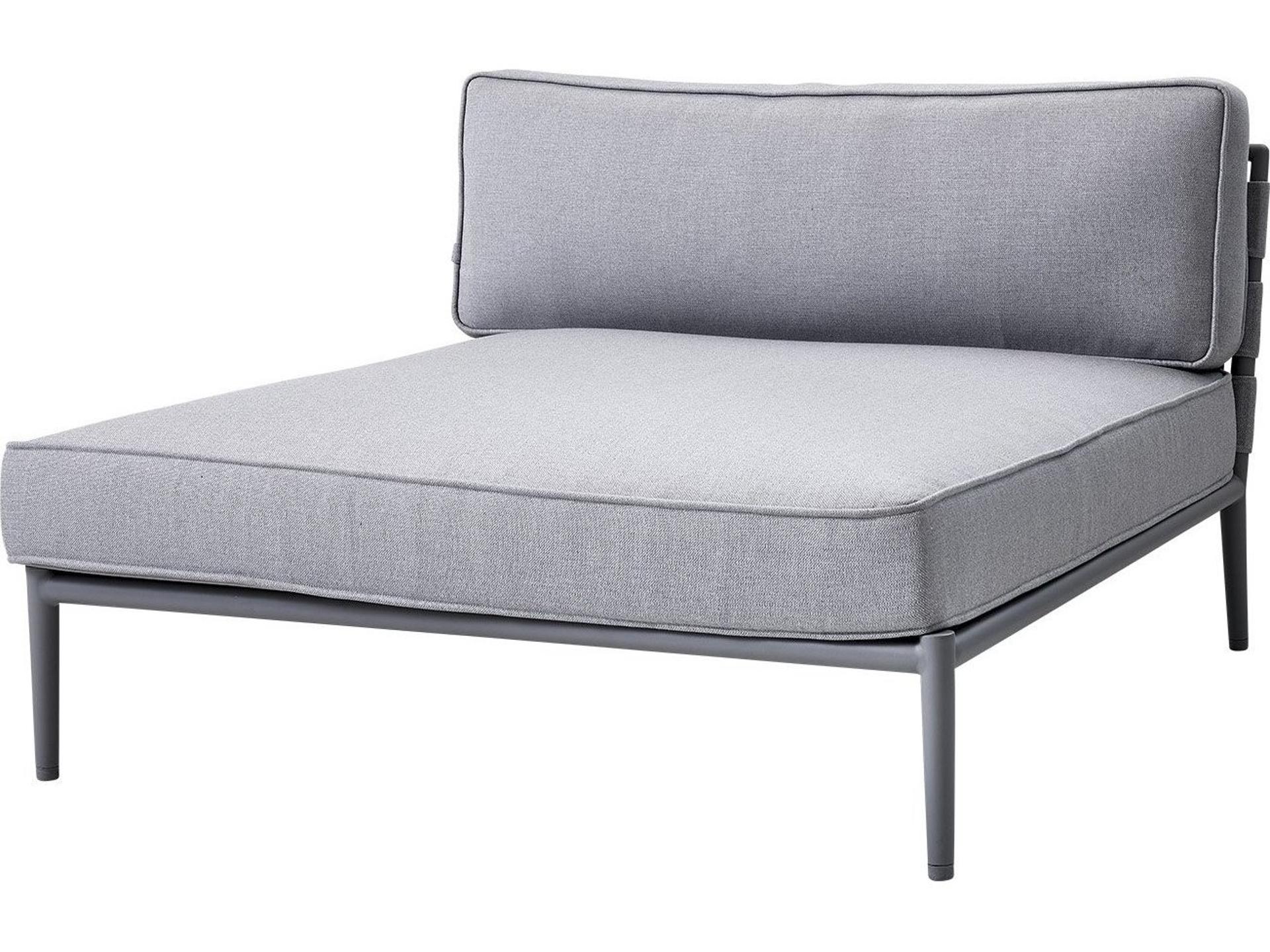 Cane-line Conic Outdoor AirTouch Fabric Modular Daybed in Light Grey