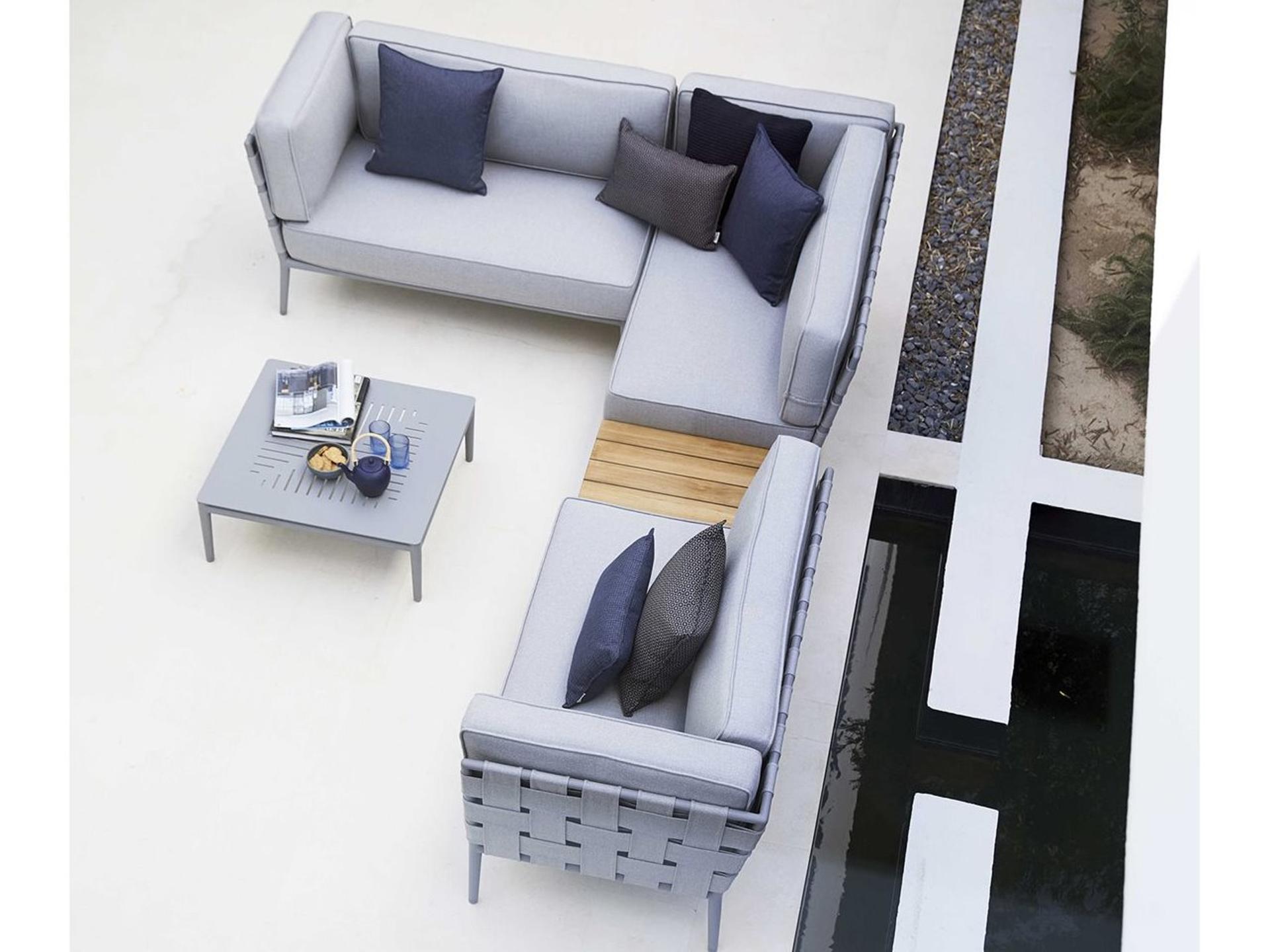 Cane Line Outdoor Conic Aluminum Cushion Sectional Lounge Set