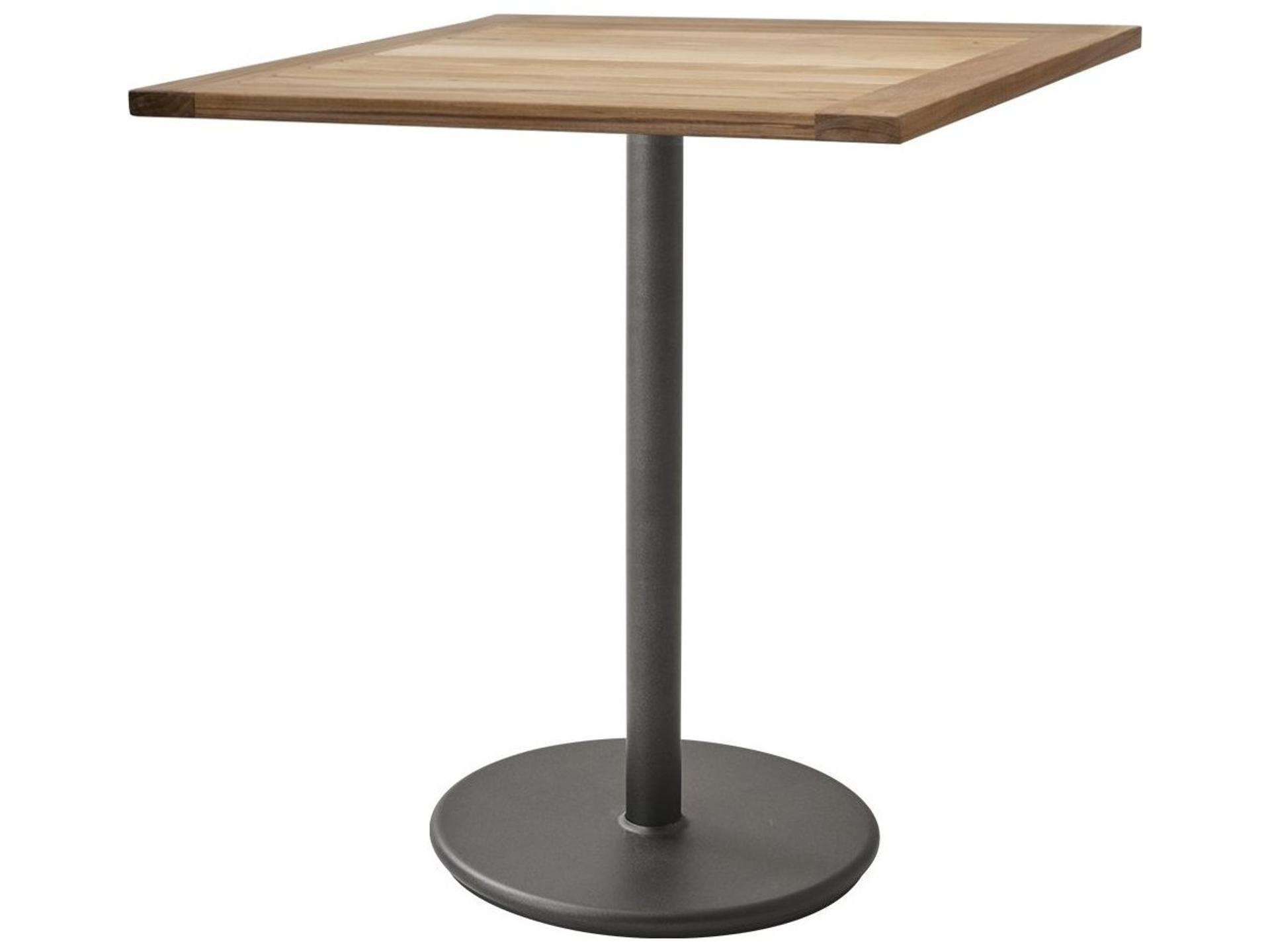 Go Square Teak Top Bistro Dining Table with Aluminum Base