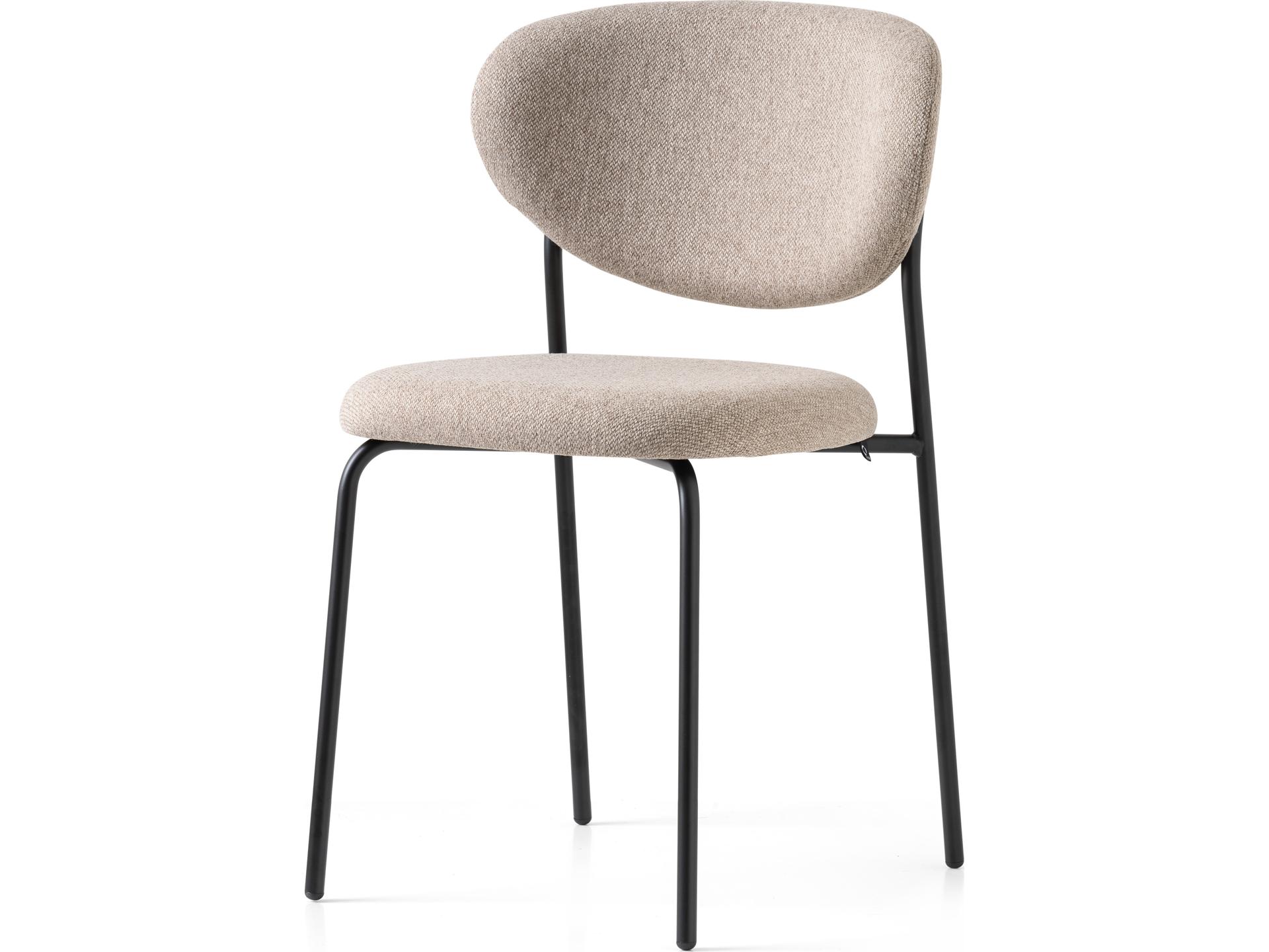Cozy Upholstered Dining Chair Modern Metal Base
