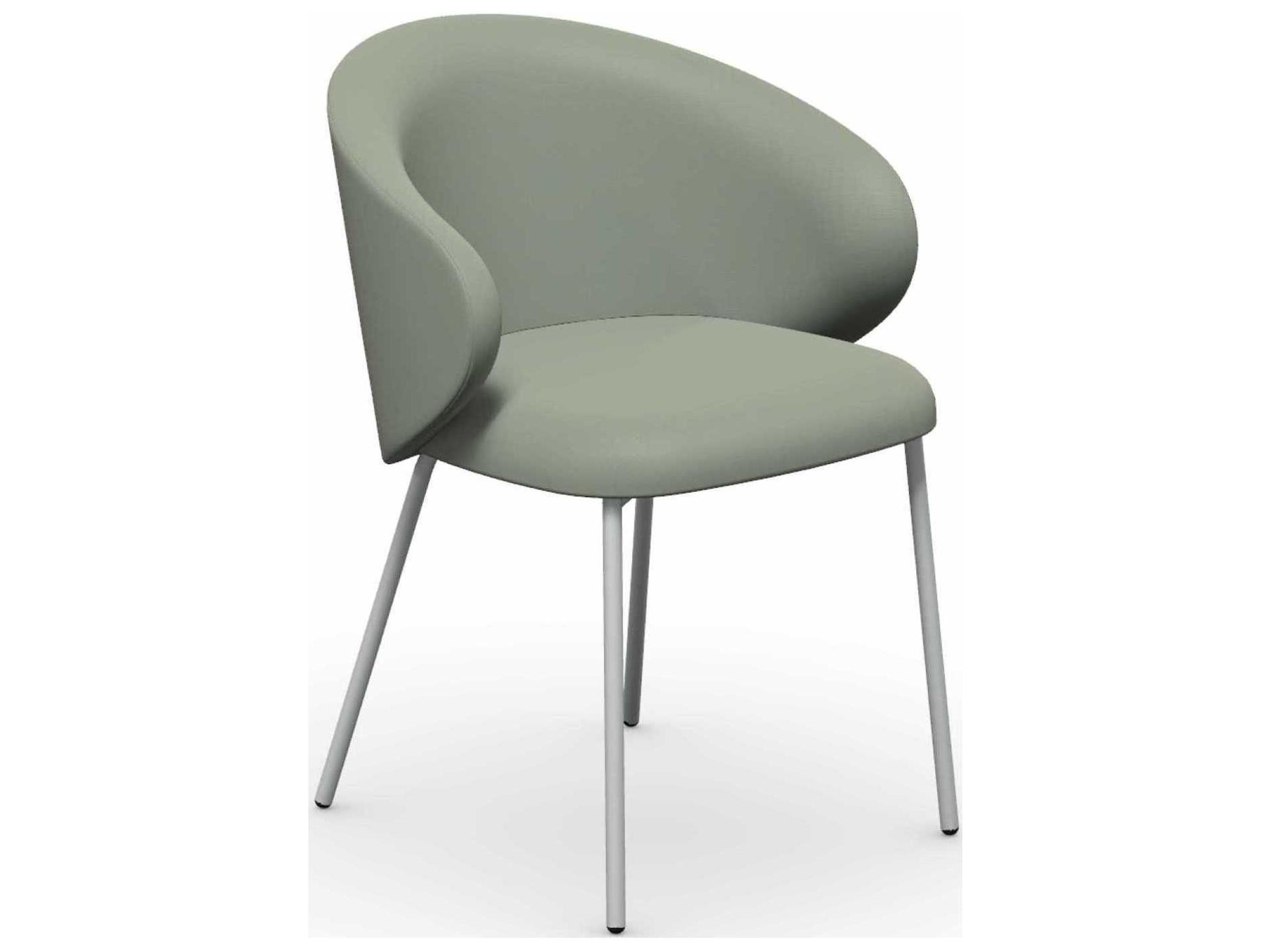 Tuka Fabric Upholstered Outdoor Dining Armchair in Matt Optic White