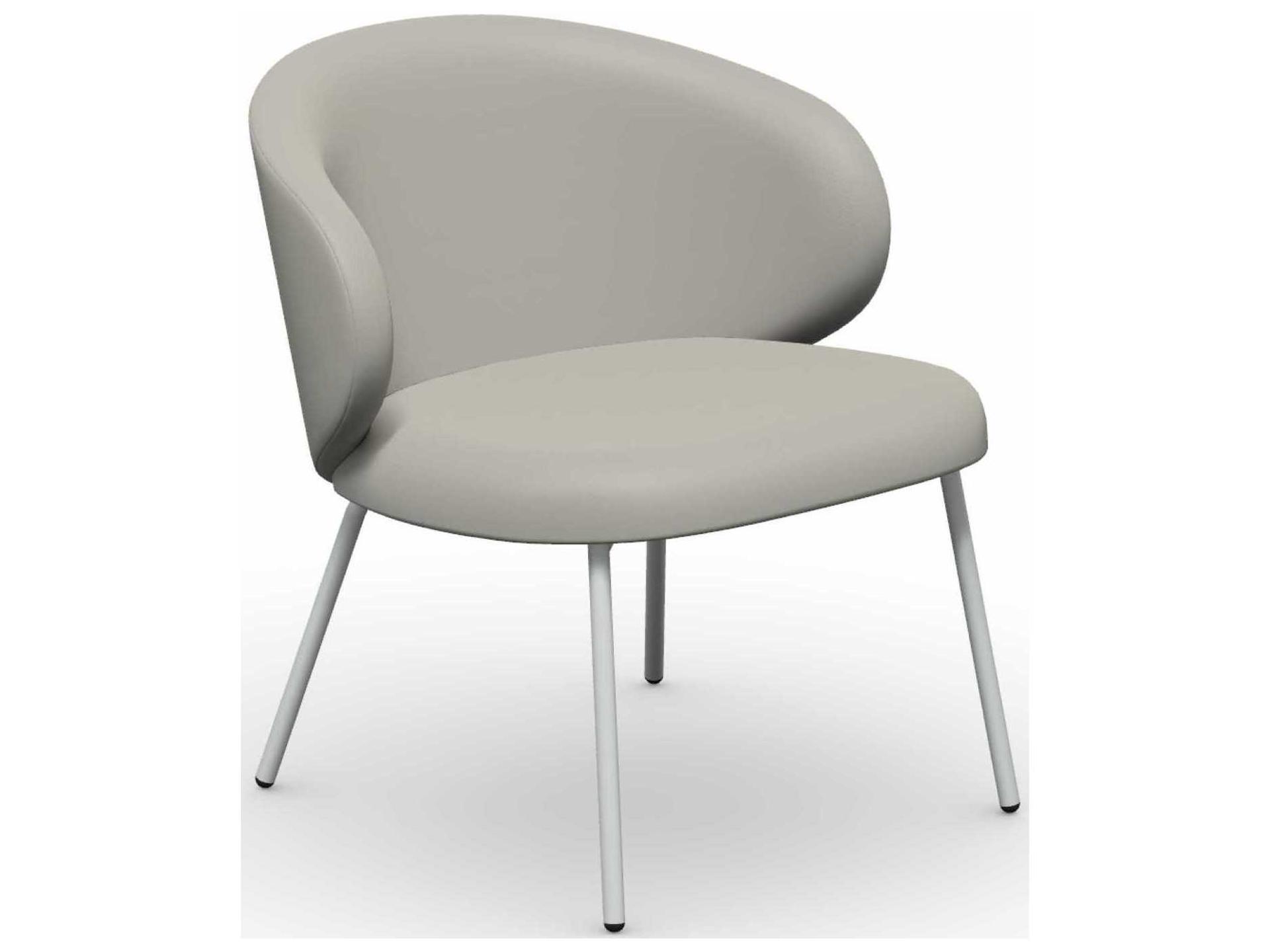 Tuka Matt Optic White Sand Cook Fabric Metal Dining Armchair