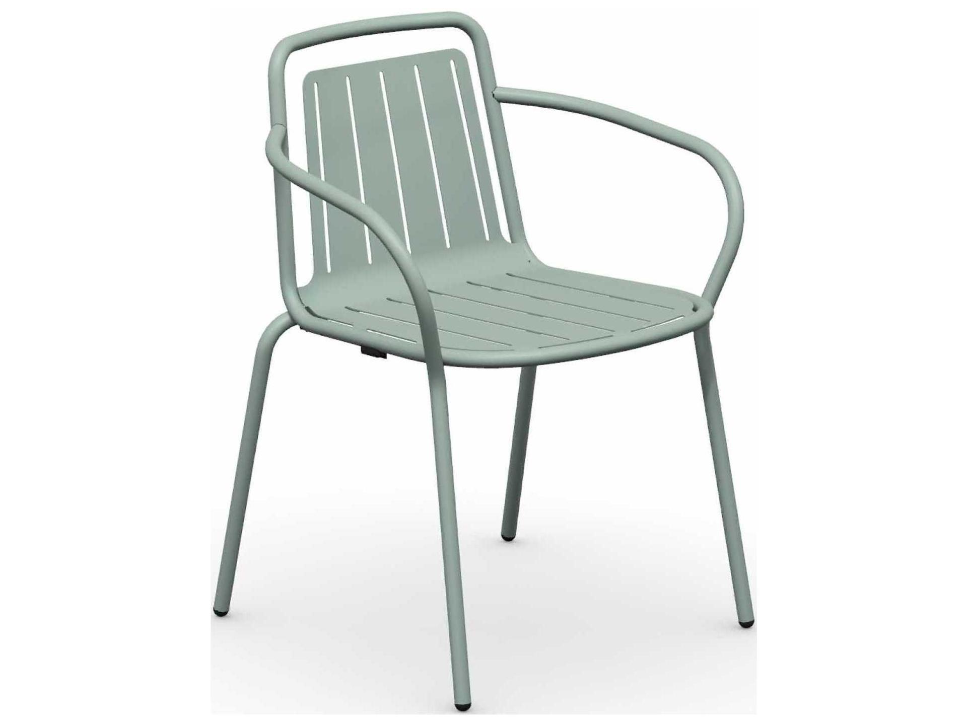 Easy Matt Thyme Green Metal Dining Armchair