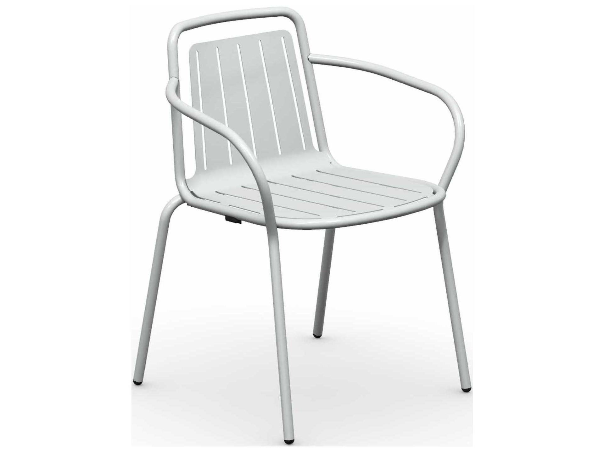 Easy Outdoor Metal Dining Armchair in Matte Optical White