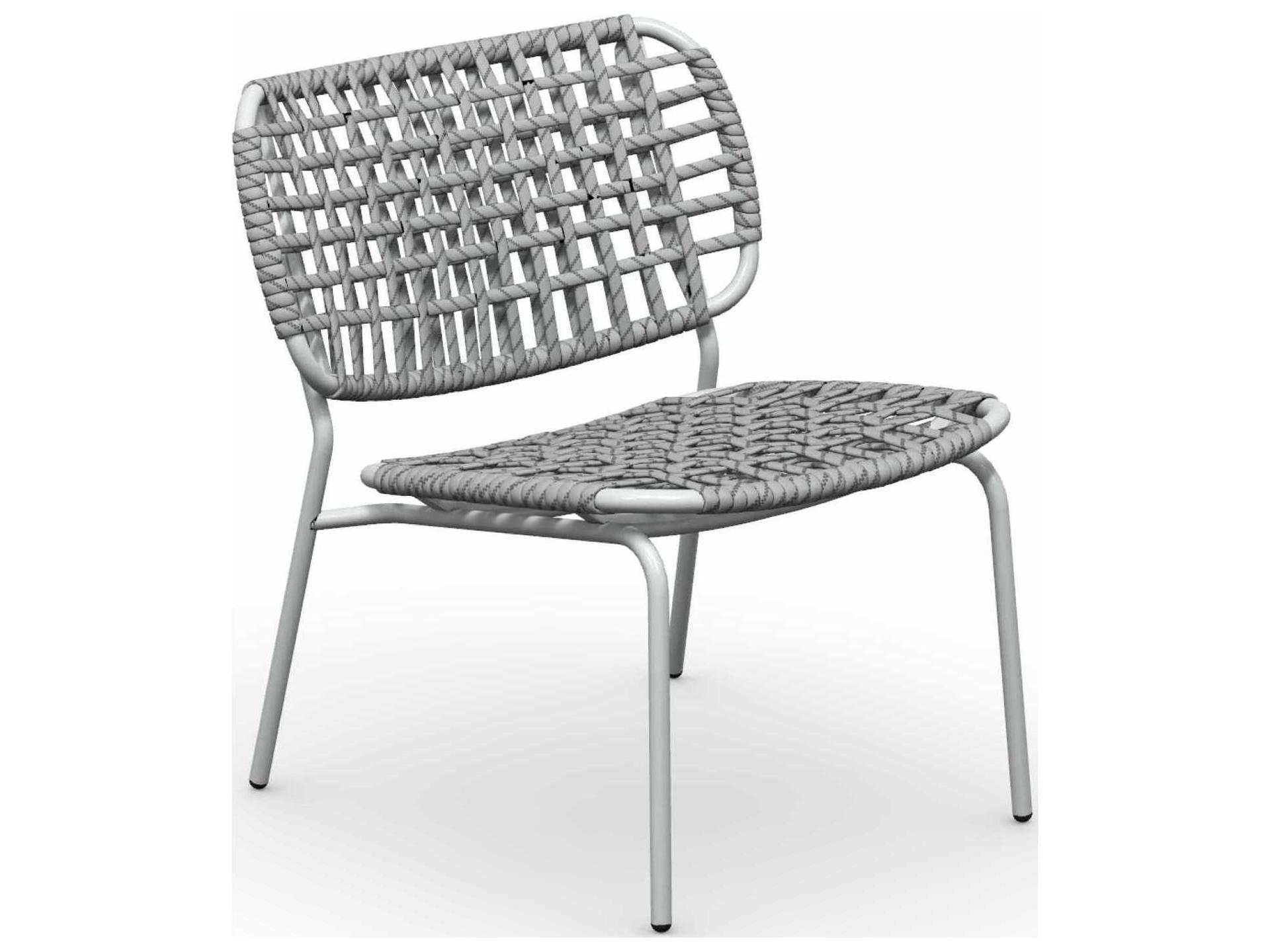 Yo Matt Optic White Metal Rope Lounge Chair