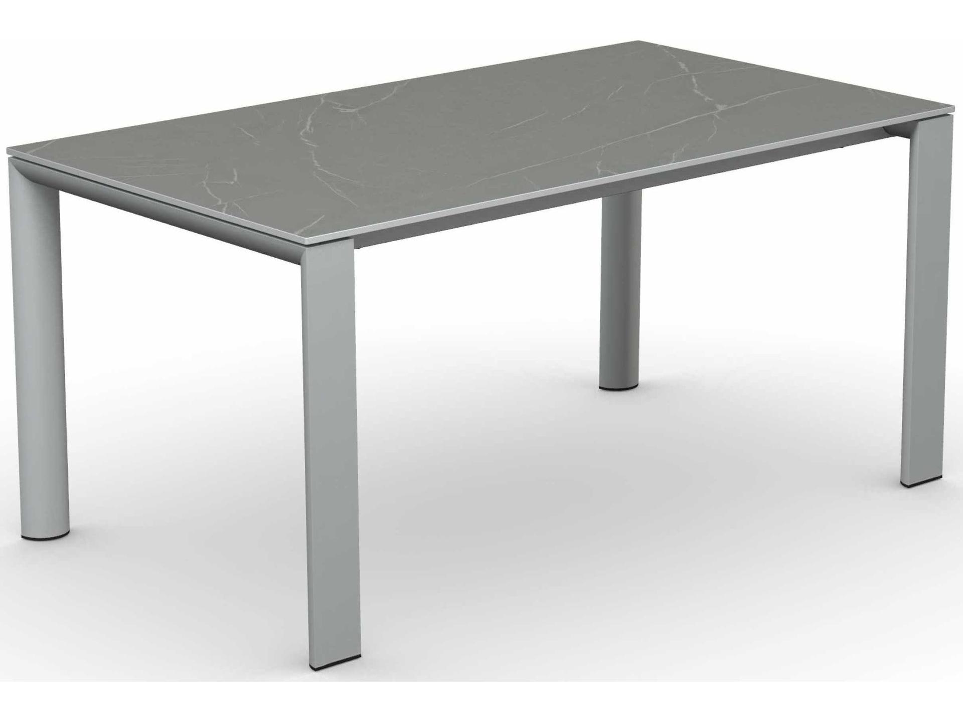 Dorian Rectangular Extendable Dining Table Matte Optic White Ceramic