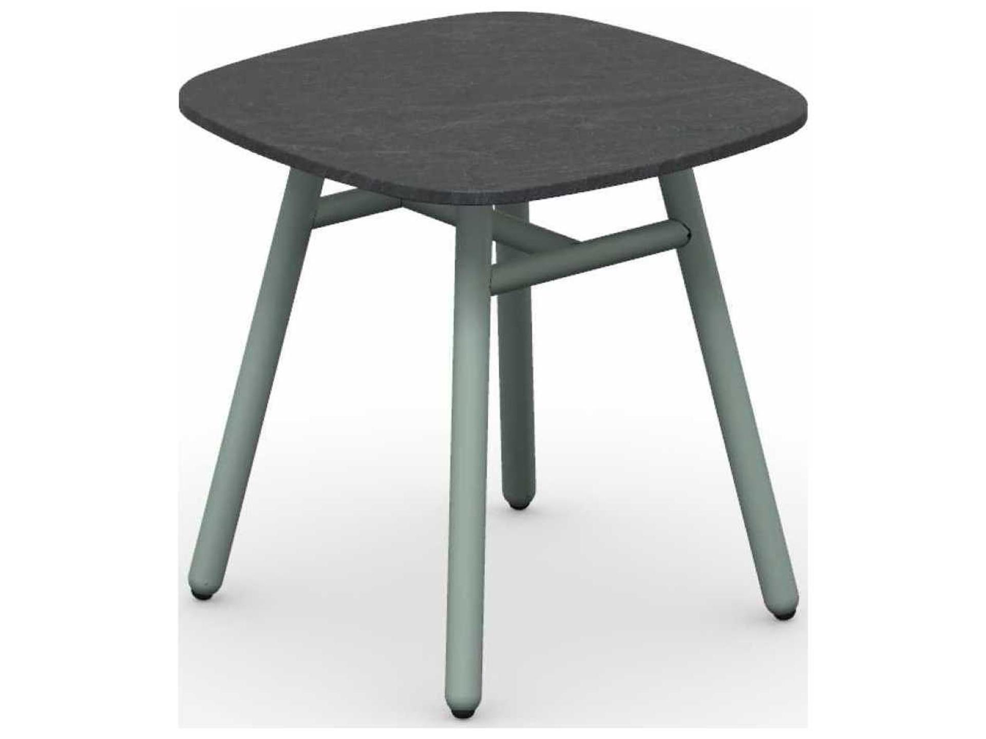 Yo Square End Table in Matt Thyme Green and Cardoso Black