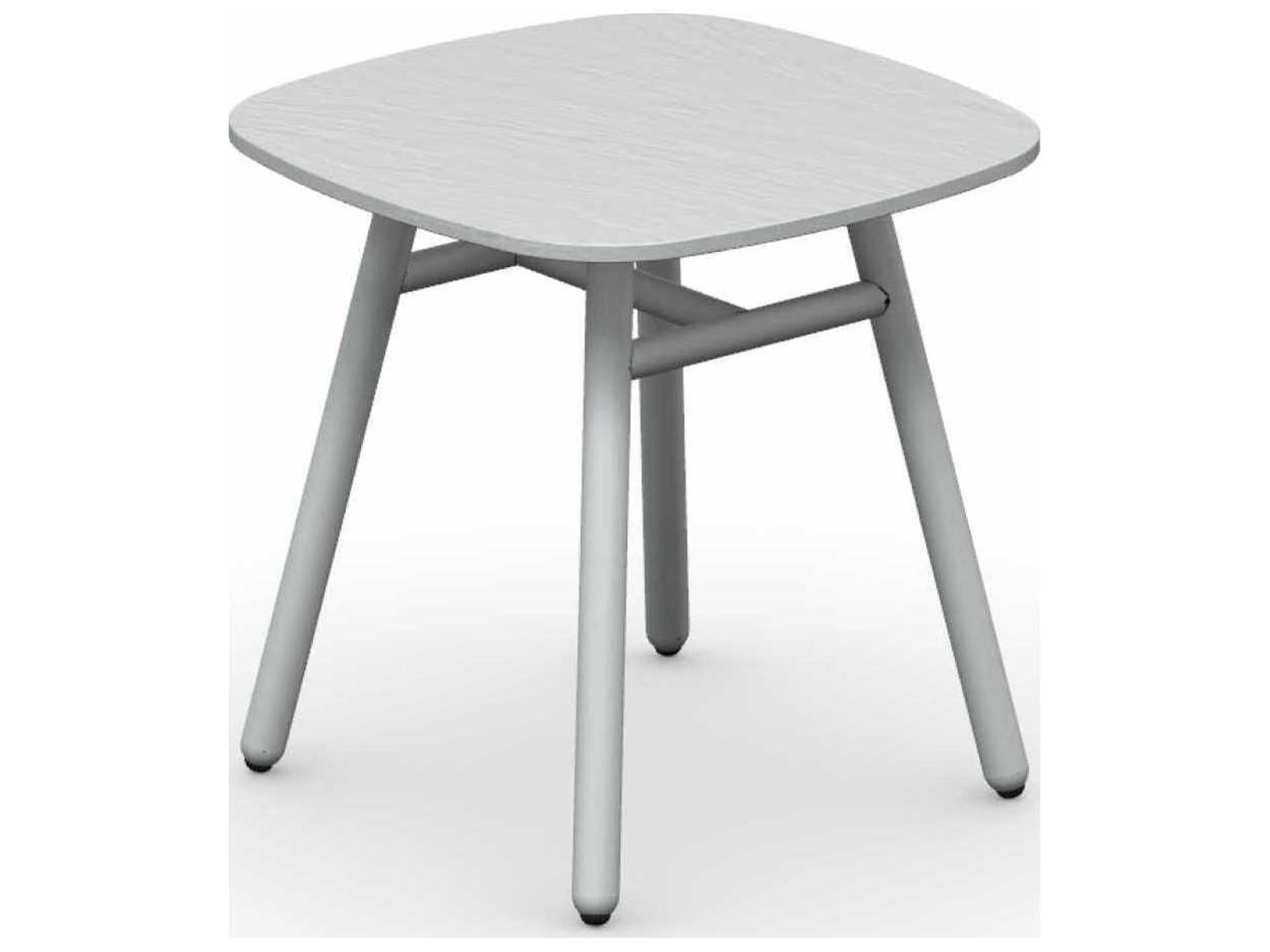 Connubia Yo Outdoor Square Coffee Table in Matt Black and Black Fused Glass