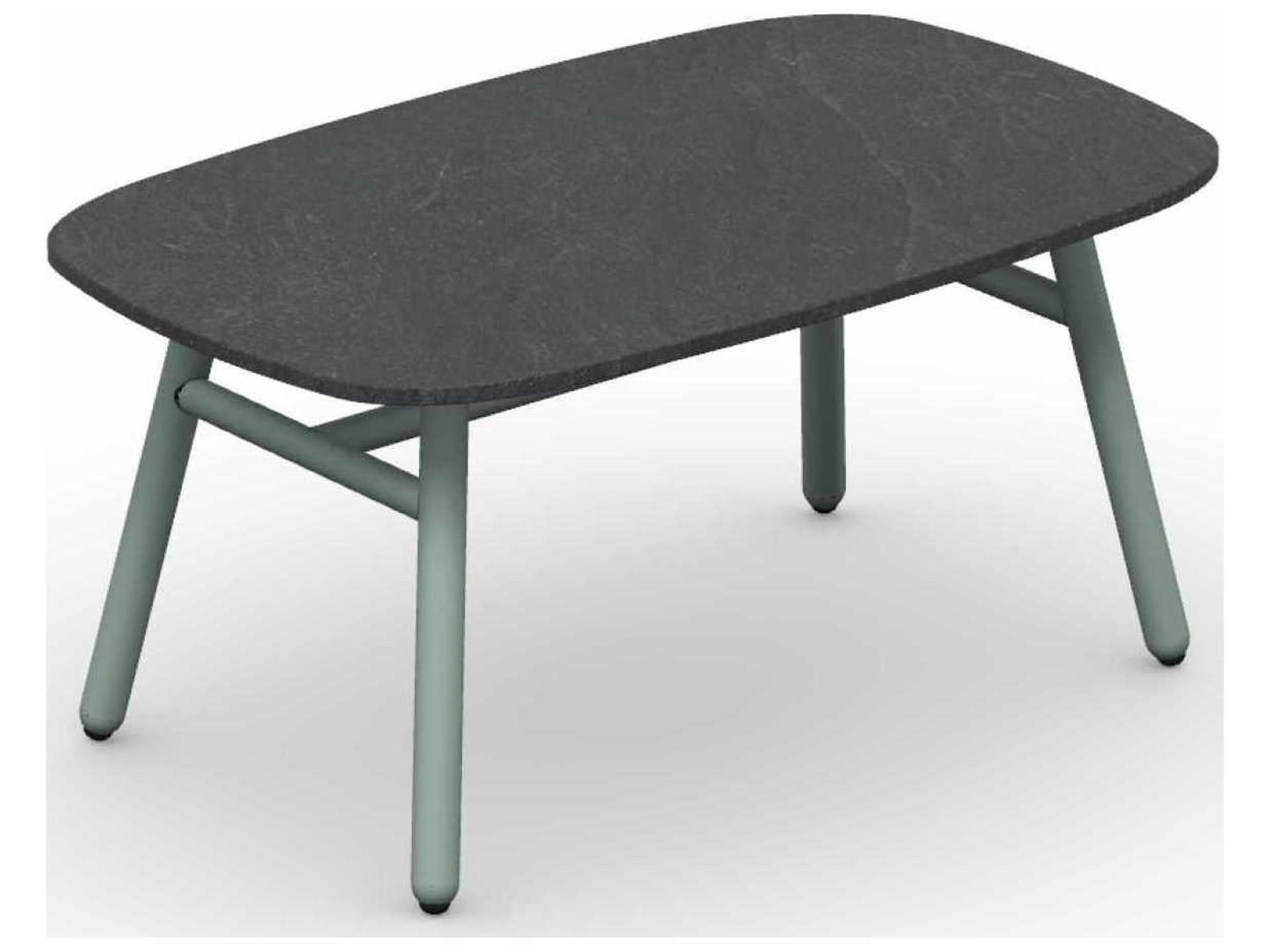 Yo Matt Rectangular Coffee Table in Thyme Green and Cardoso Black