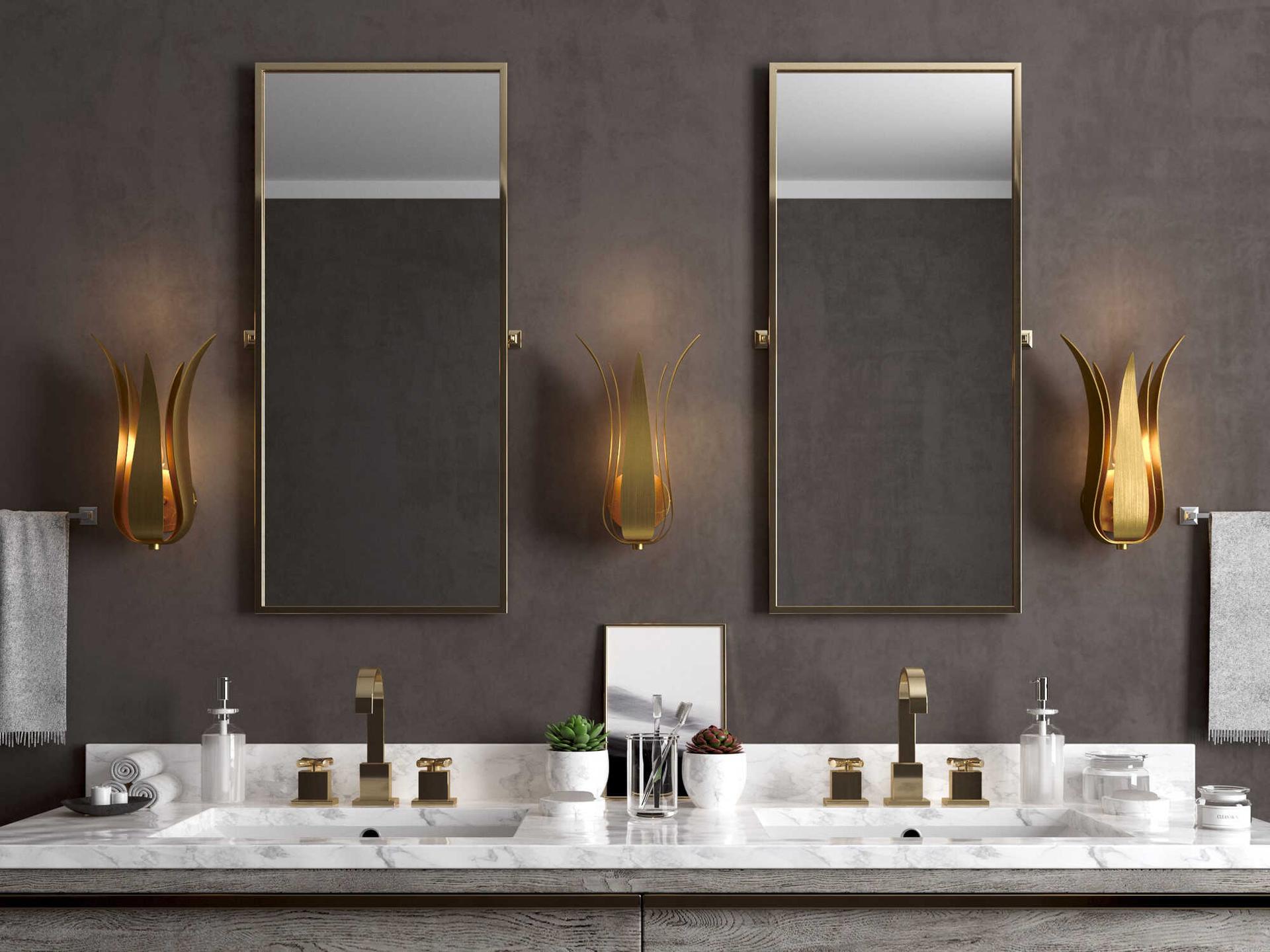Crystorama Broche 1-Light Gold Wall Sconce