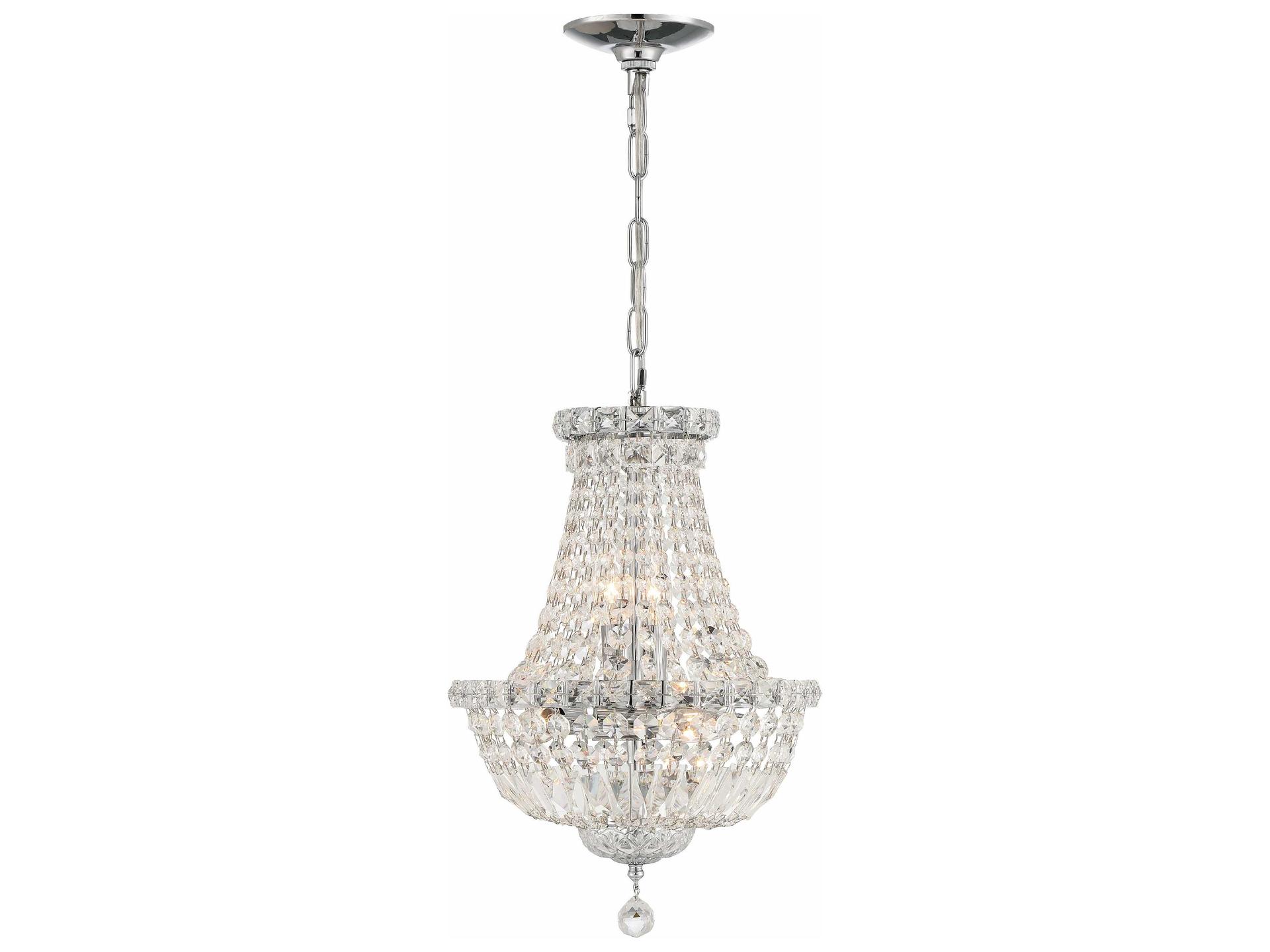 Crystorama Roslyn 5-Light Polished Chrome Crystal Candelabra Empire Chandelier