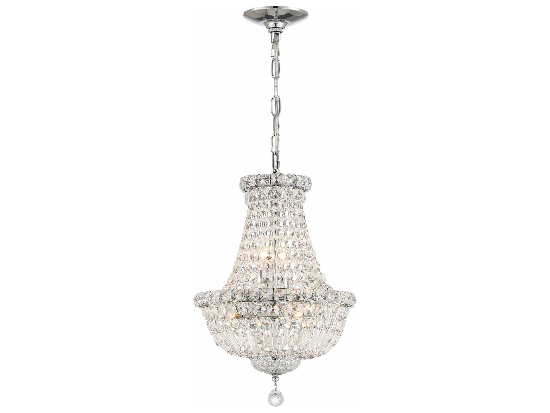Crystorama Roslyn 5-Light Polished Chrome Crystal Candelabra Empire Chandelier
