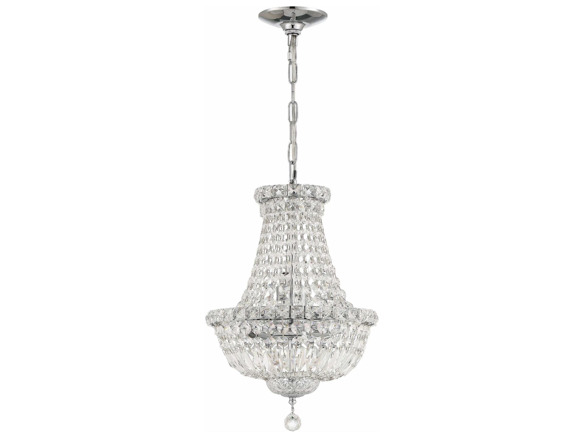 Crystorama Roslyn 5-Light Polished Chrome Crystal Candelabra Empire Chandelier