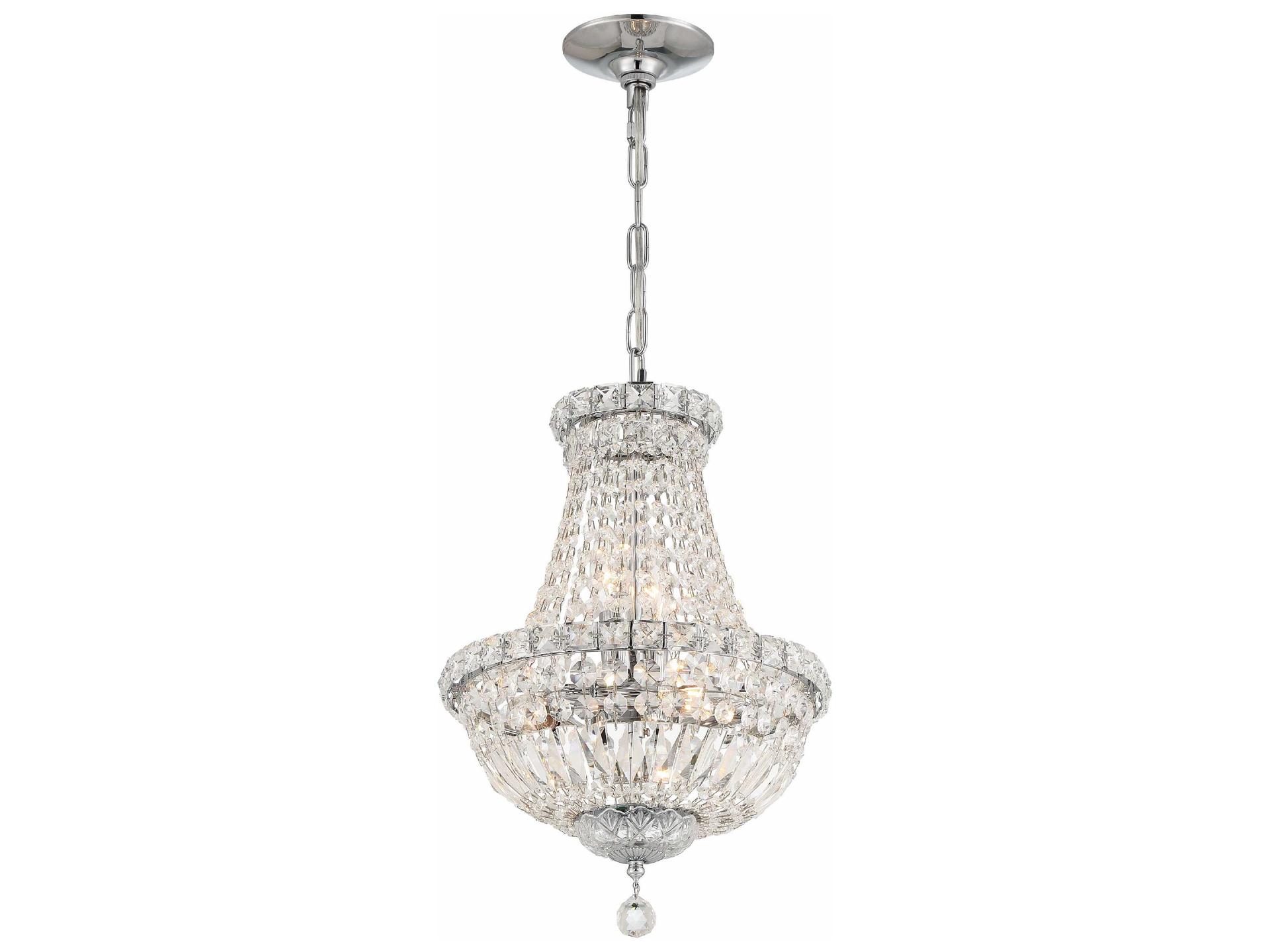 Crystorama Roslyn 5-Light Polished Chrome Crystal Candelabra Empire Chandelier