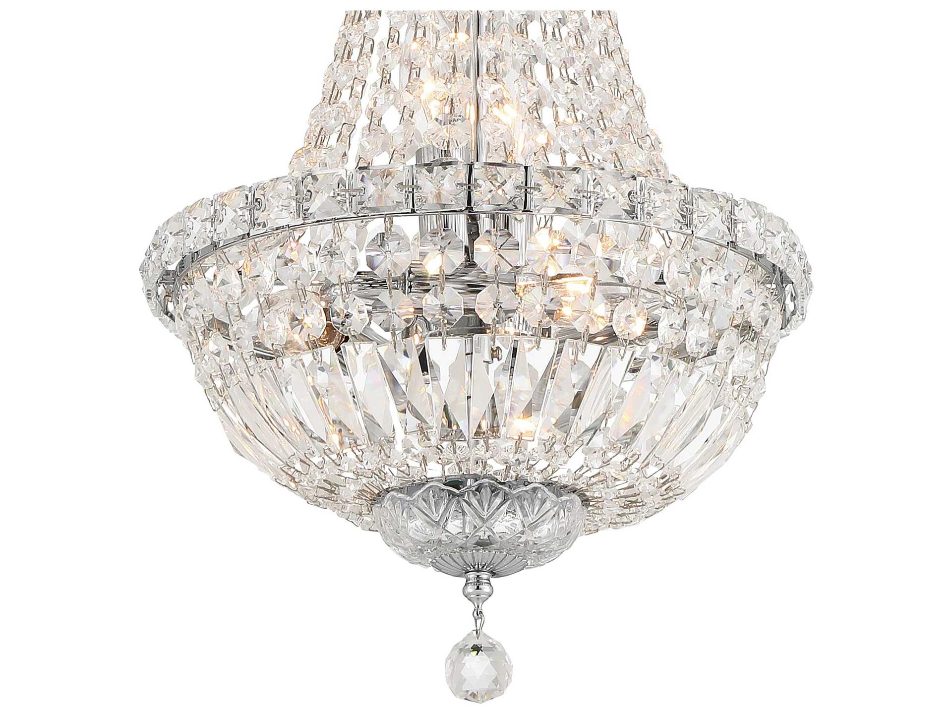 Crystorama Roslyn 5-Light Polished Chrome Crystal Candelabra Empire Chandelier