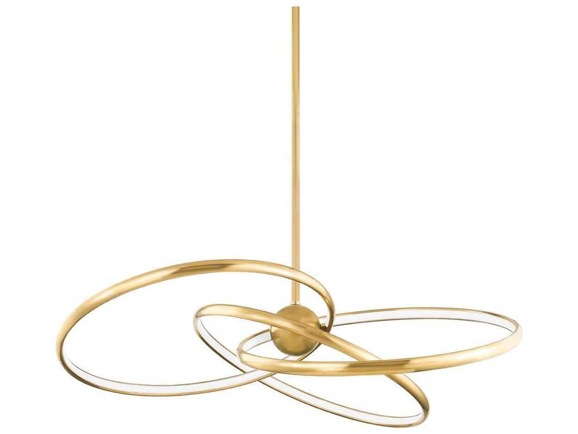 3-Light Alula LED Chandelier in Vintage Brass