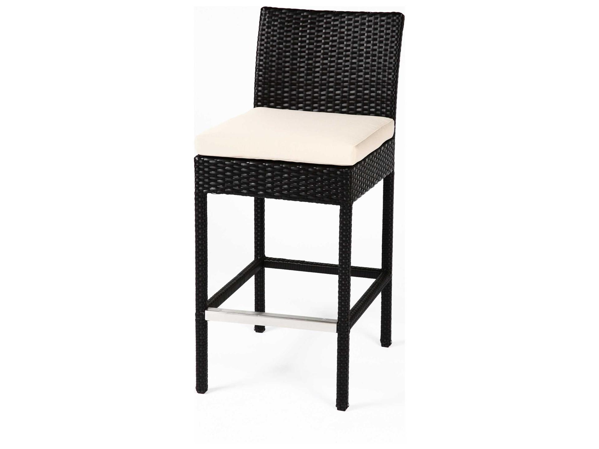 Caluco Dijon Wicker Majestic Black Patio Bar Chair