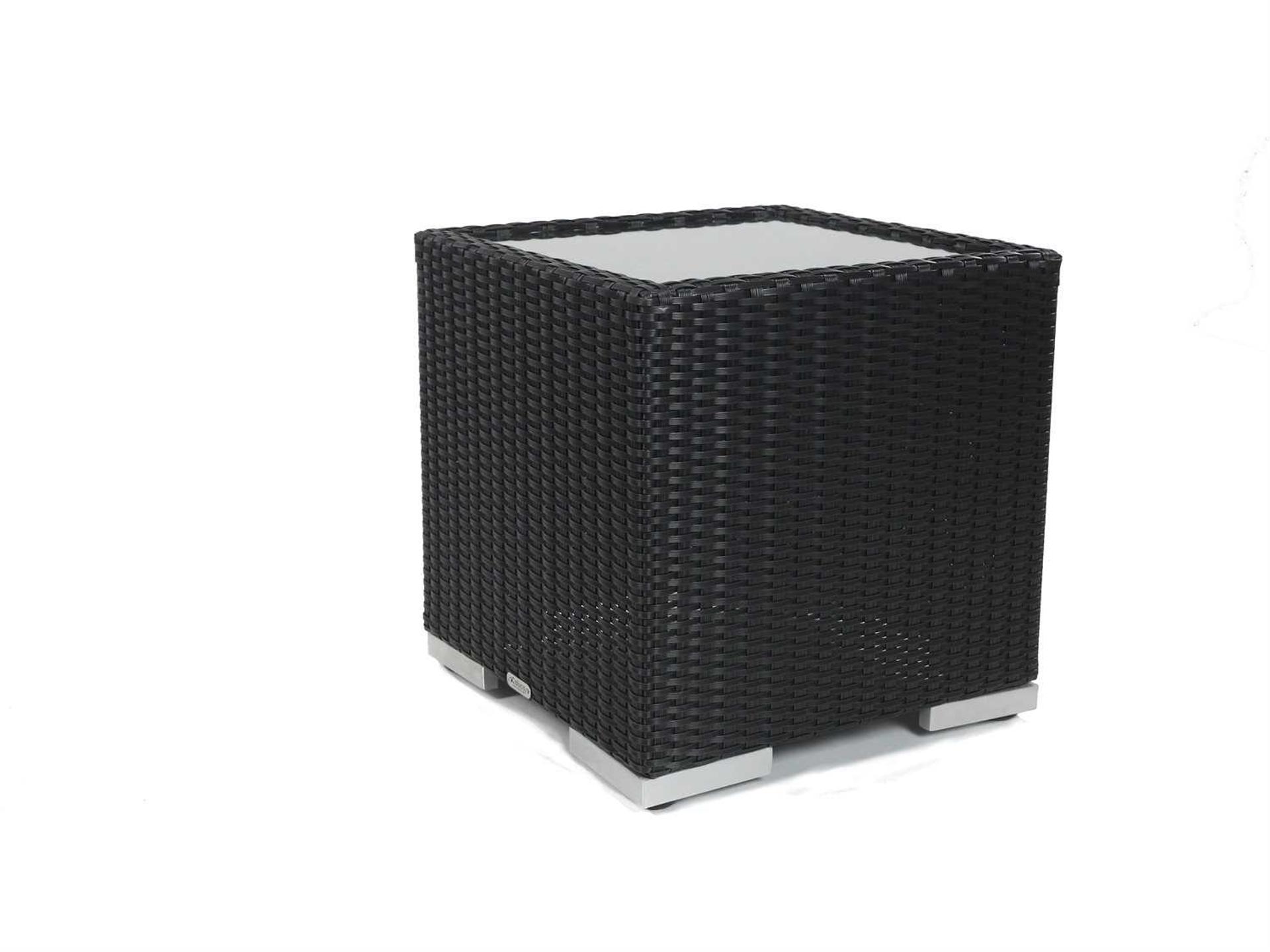 Caluco Dijon Wicker Majestic Black Square Outdoor End Table