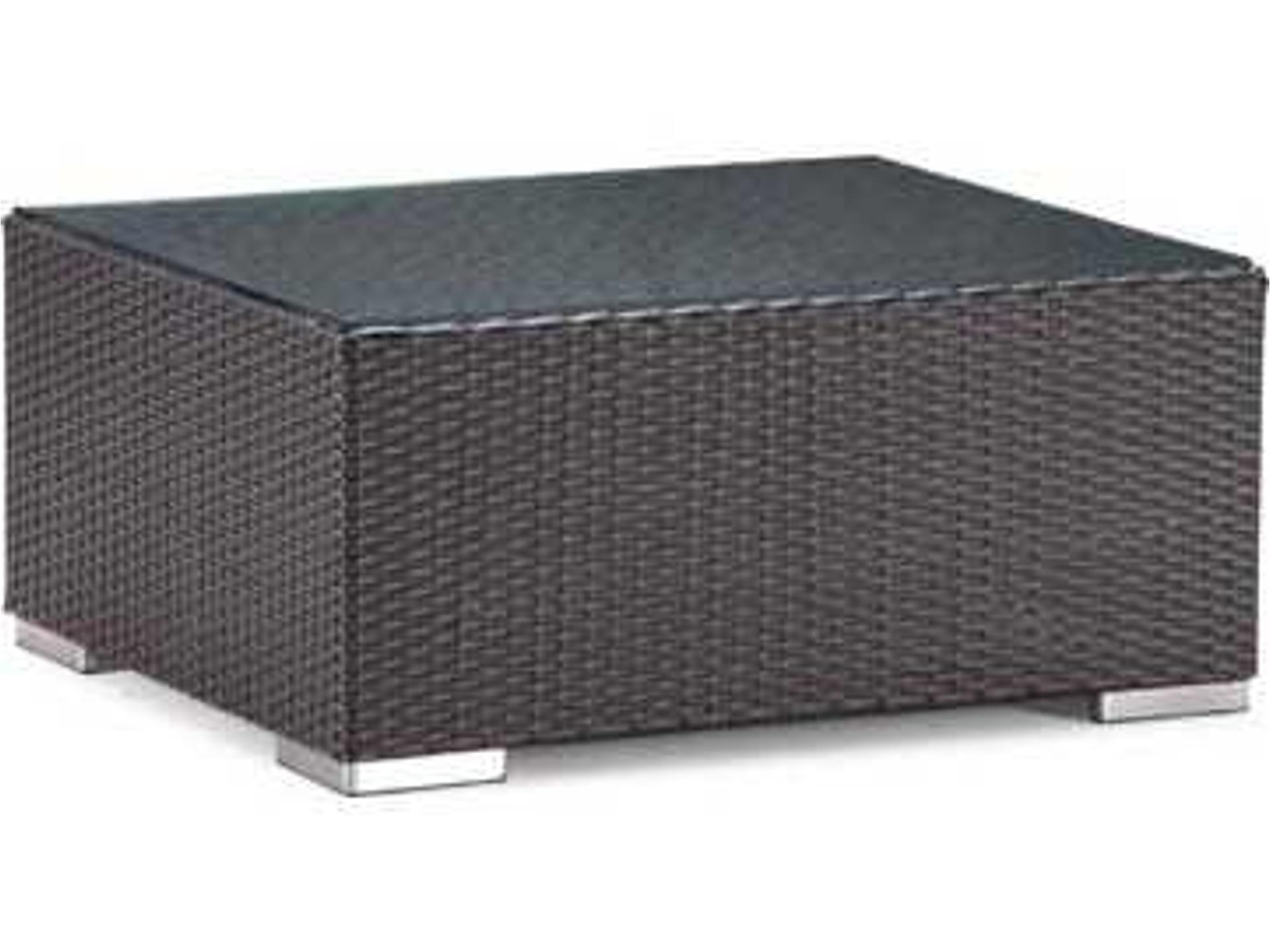 Caluco Dijon Wicker Majestic Black Rectangular Outdoor Patio Coffee Table