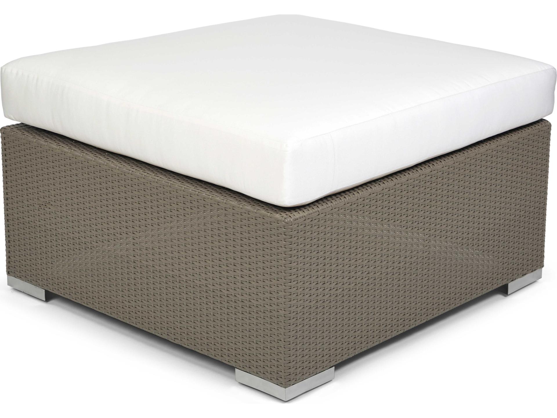 Caluco 10 Tierra Wicker Mocaccino Outdoor Ottoman