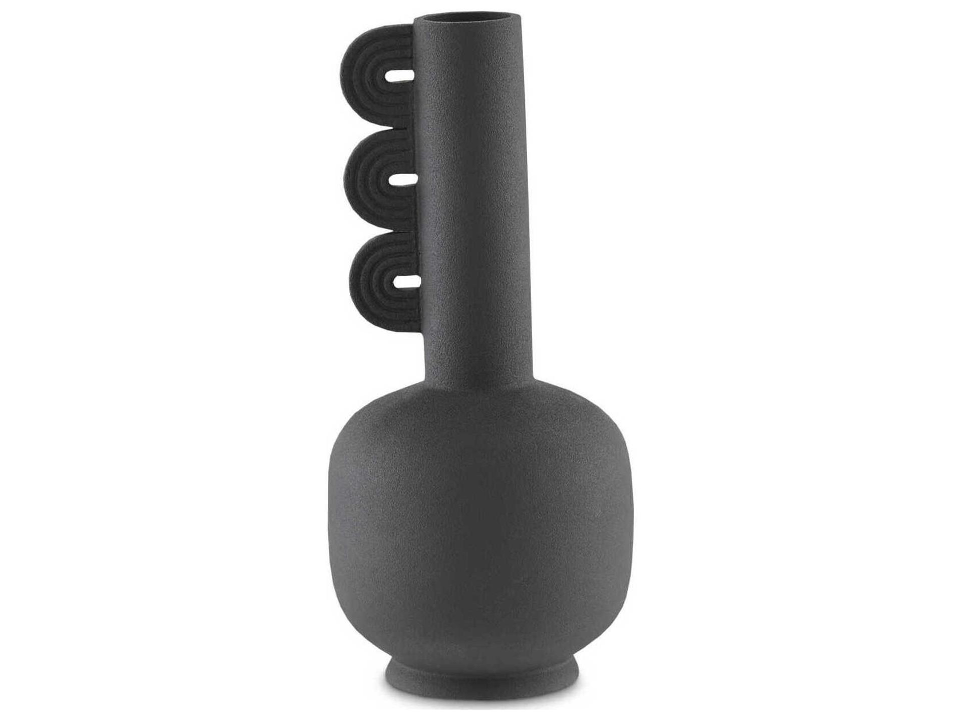 Currey & Company Happy-40 Textured Black Three Wings Vase