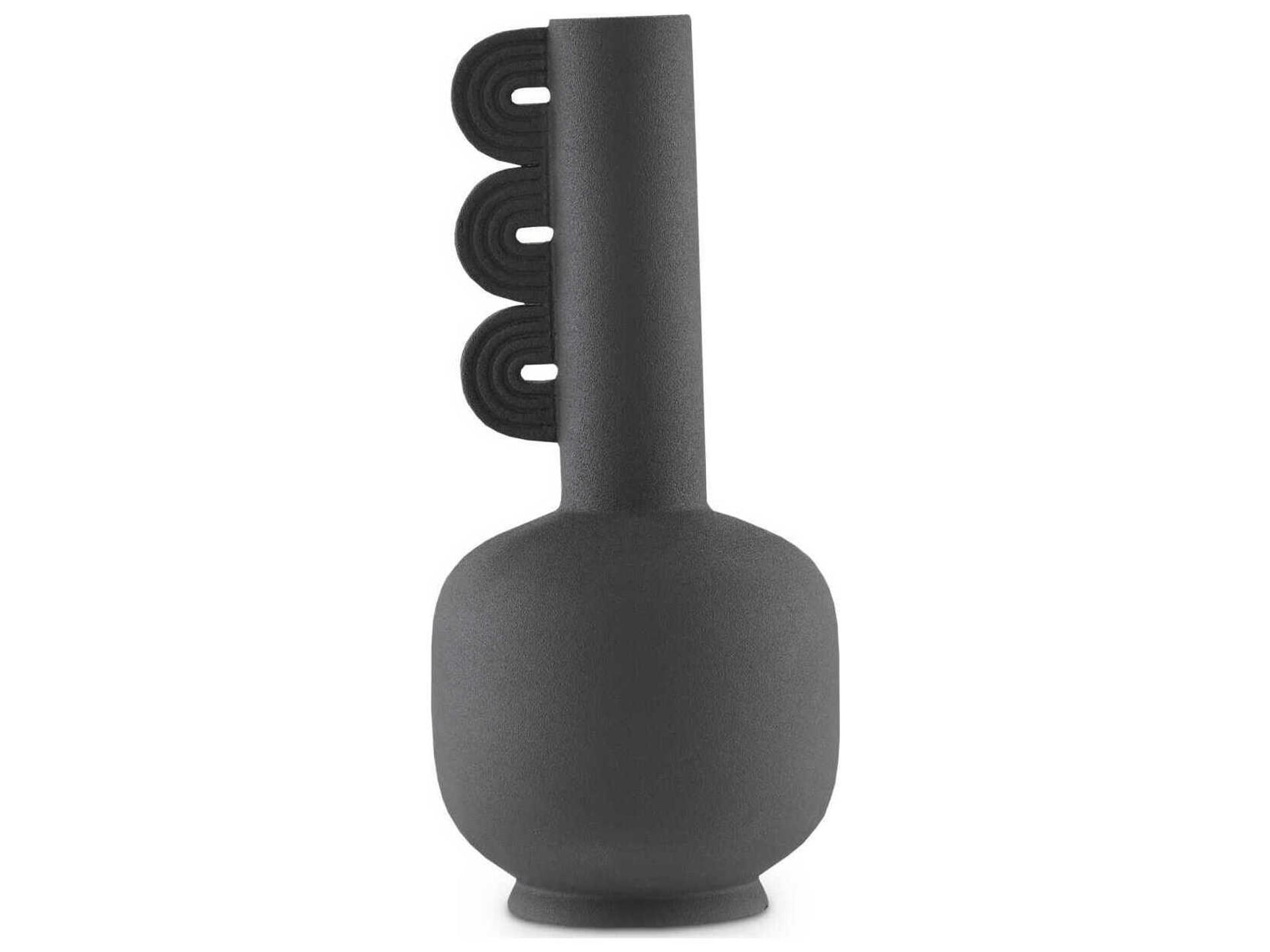 Currey & Company Happy-40 Textured Black Three Wings Vase