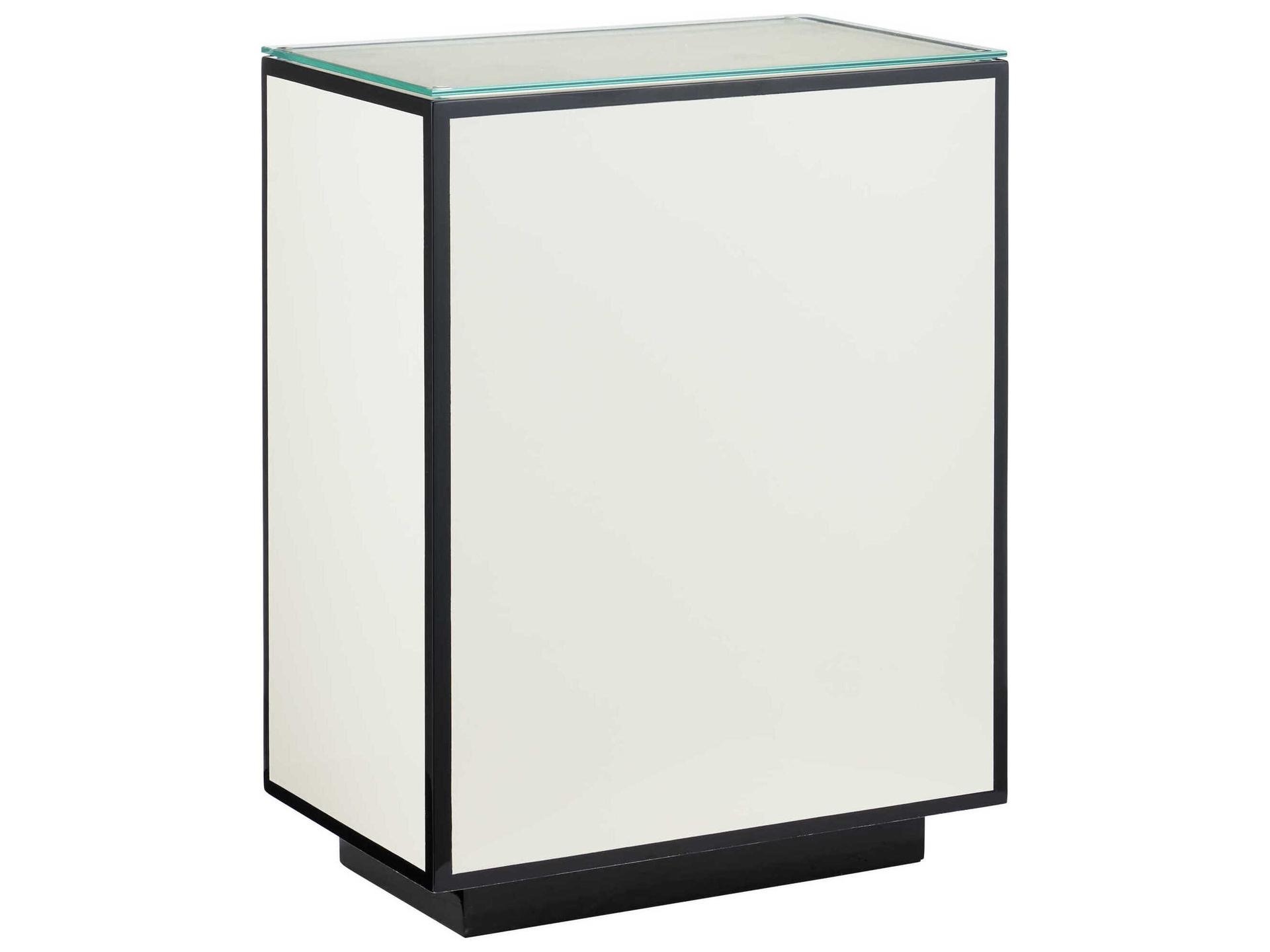 Rectangular Glass Polished Ivory End Table