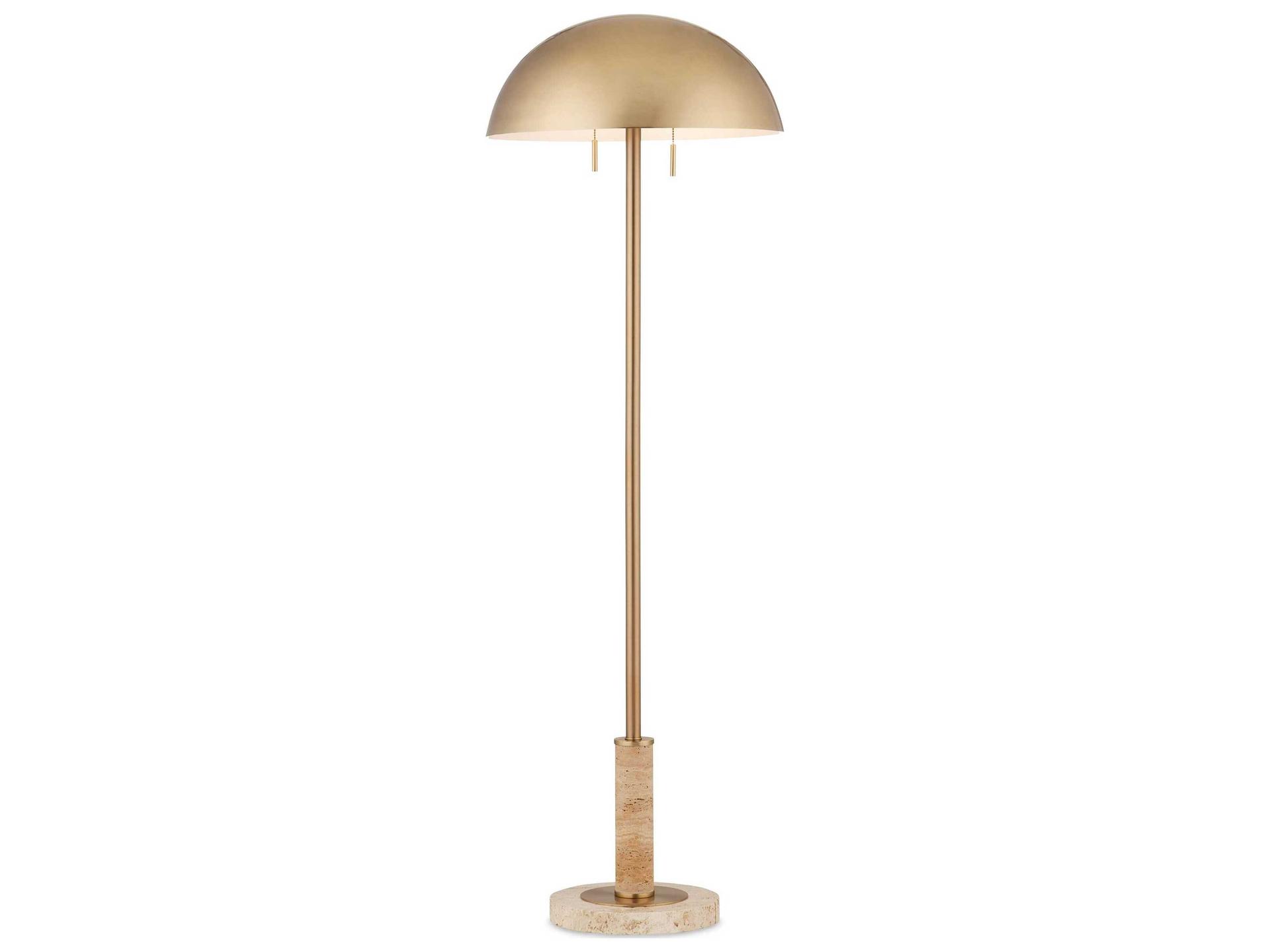 Miles Brass Natural Metal Floor Lamp