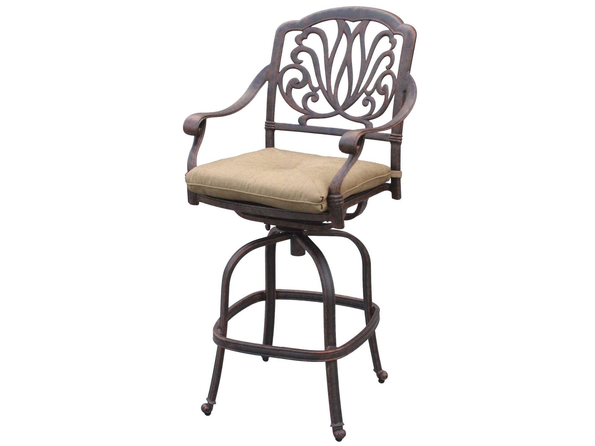 Darlee Outdoor Living Elisabeth Cast Aluminum Antique Bronze Swivel Bar Stool
