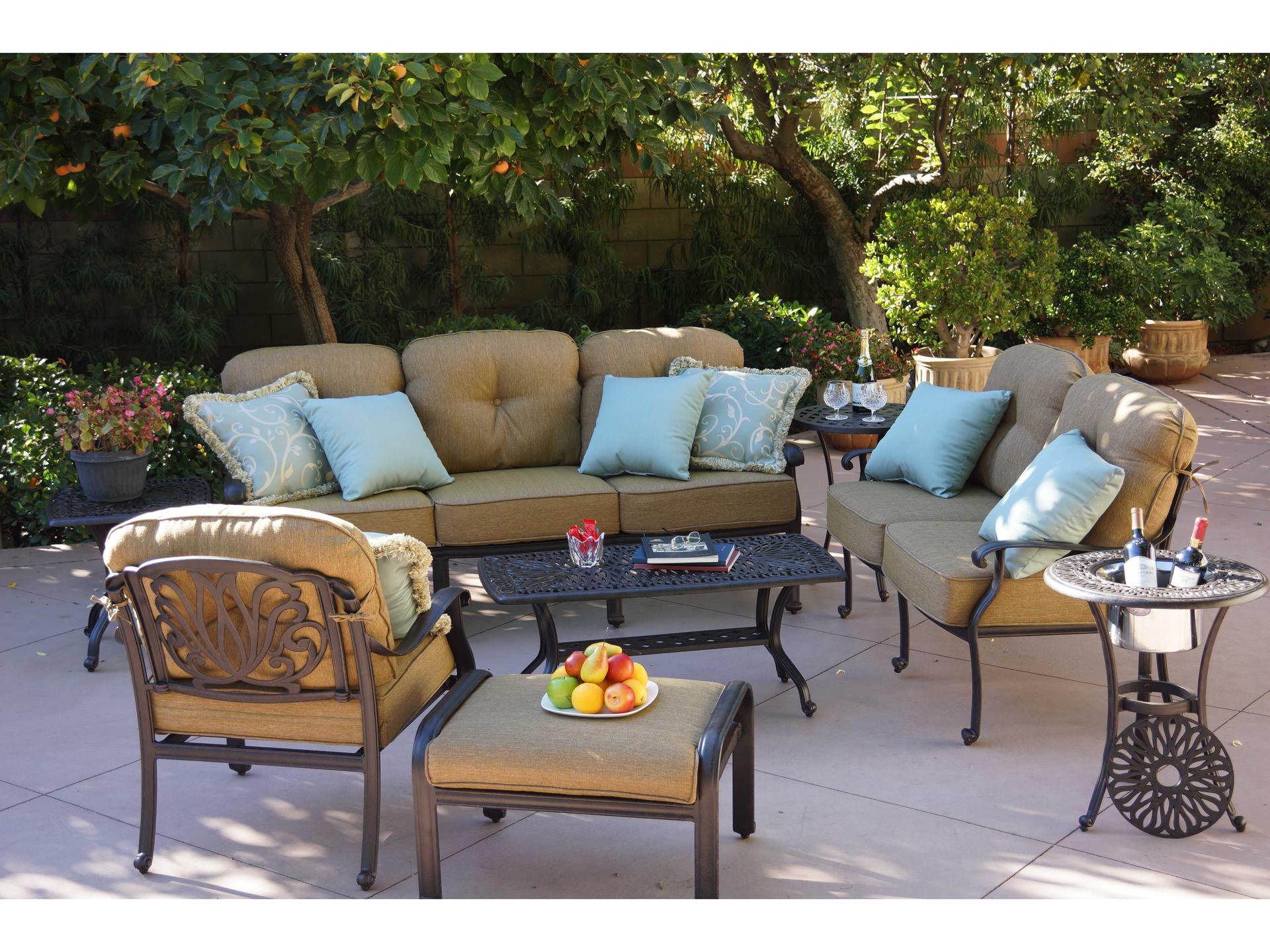 Darlee Outdoor Living Elisabeth Antique Bronze Cast Aluminum Lounge Set