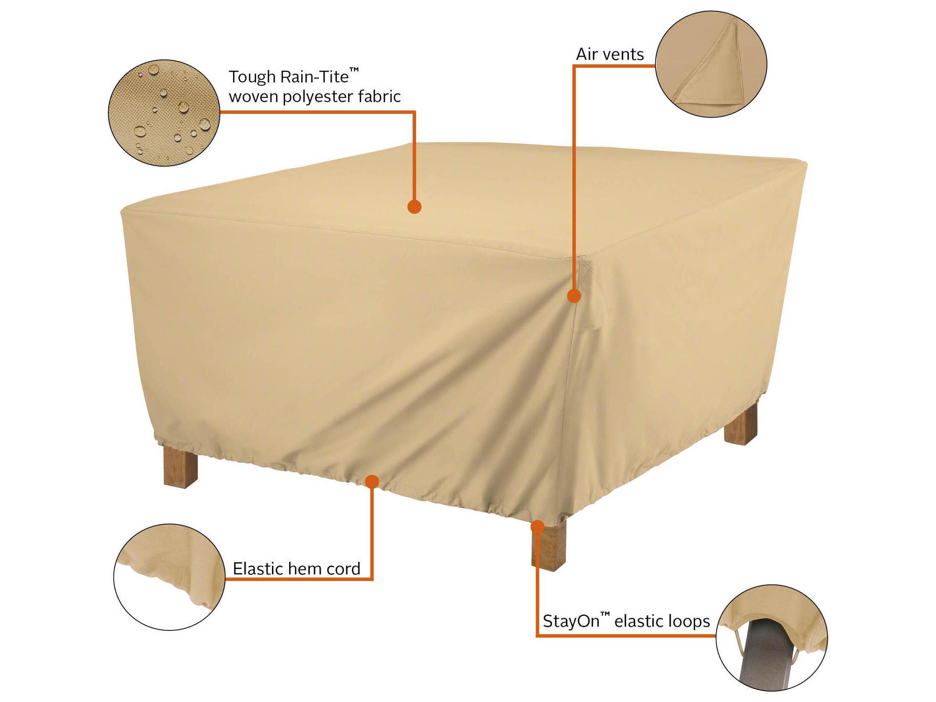 Duck Covers Terrazzo Sand 28 Inch Square Ottoman/Side Table Cover
