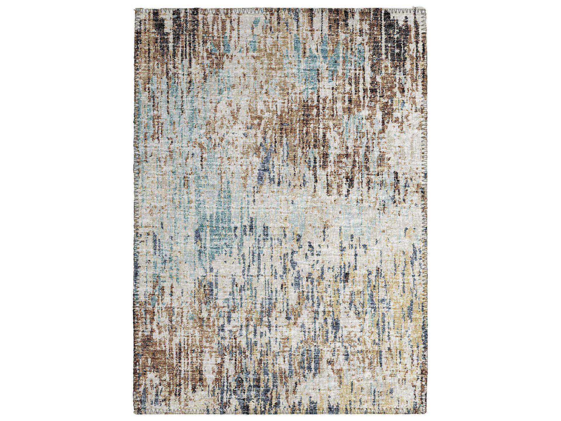 Accord Abstract Area Rug with Non-Skid Backing in Moody