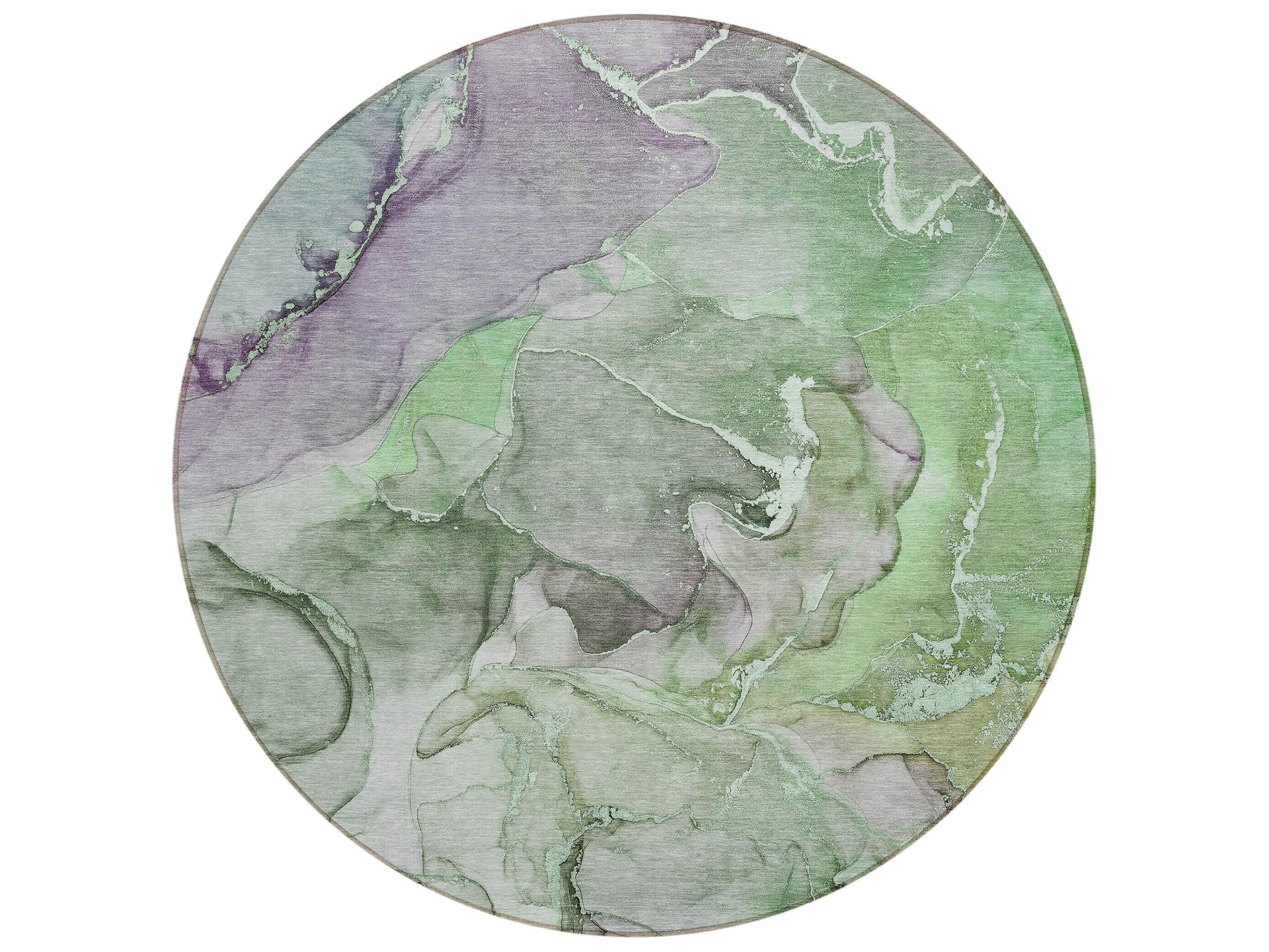 Chantille 8-Foot Round Indoor Outdoor Area Rug in Green