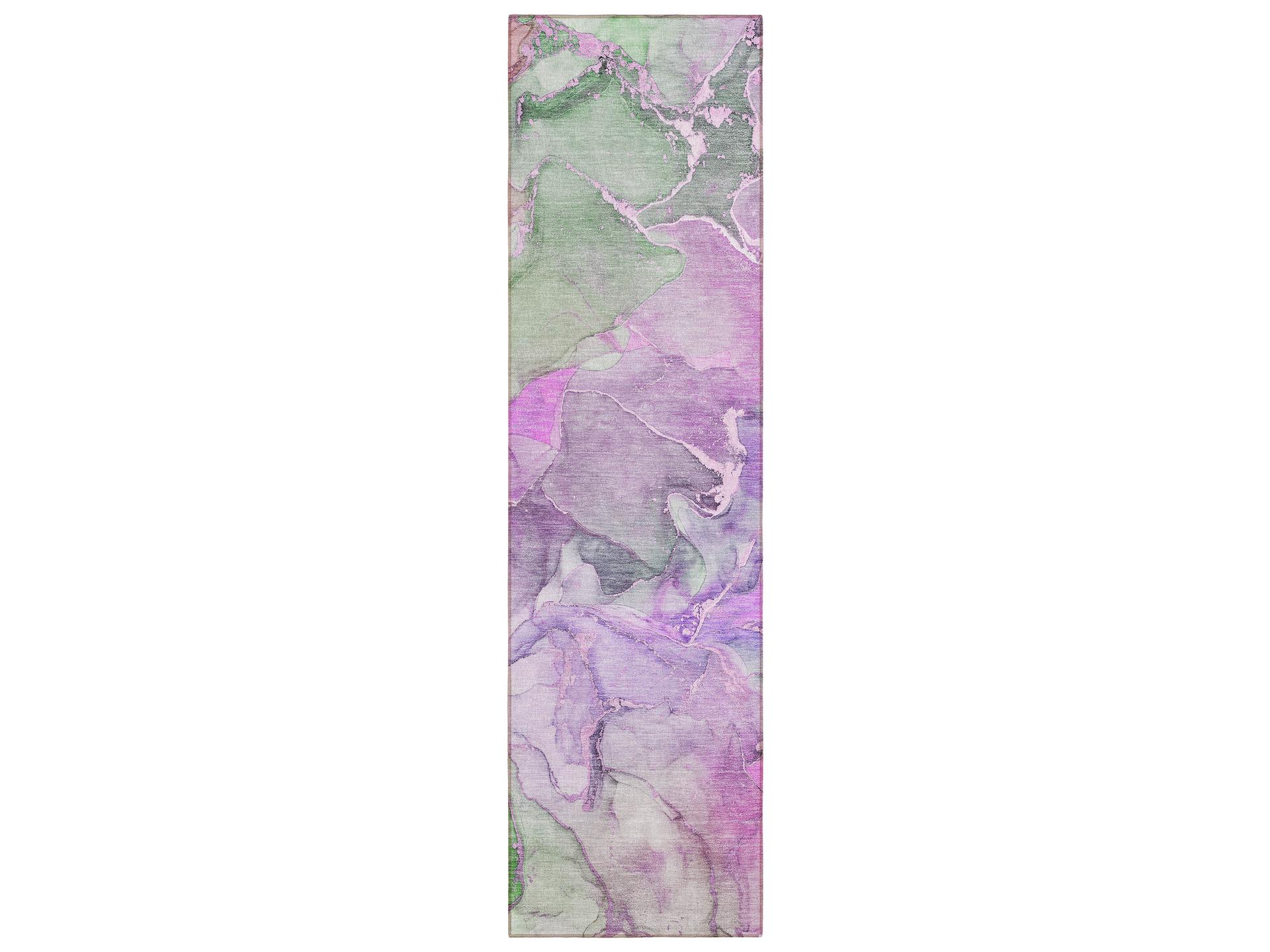 Chantille Watercolor Pattern Runner Area Rug in Purple