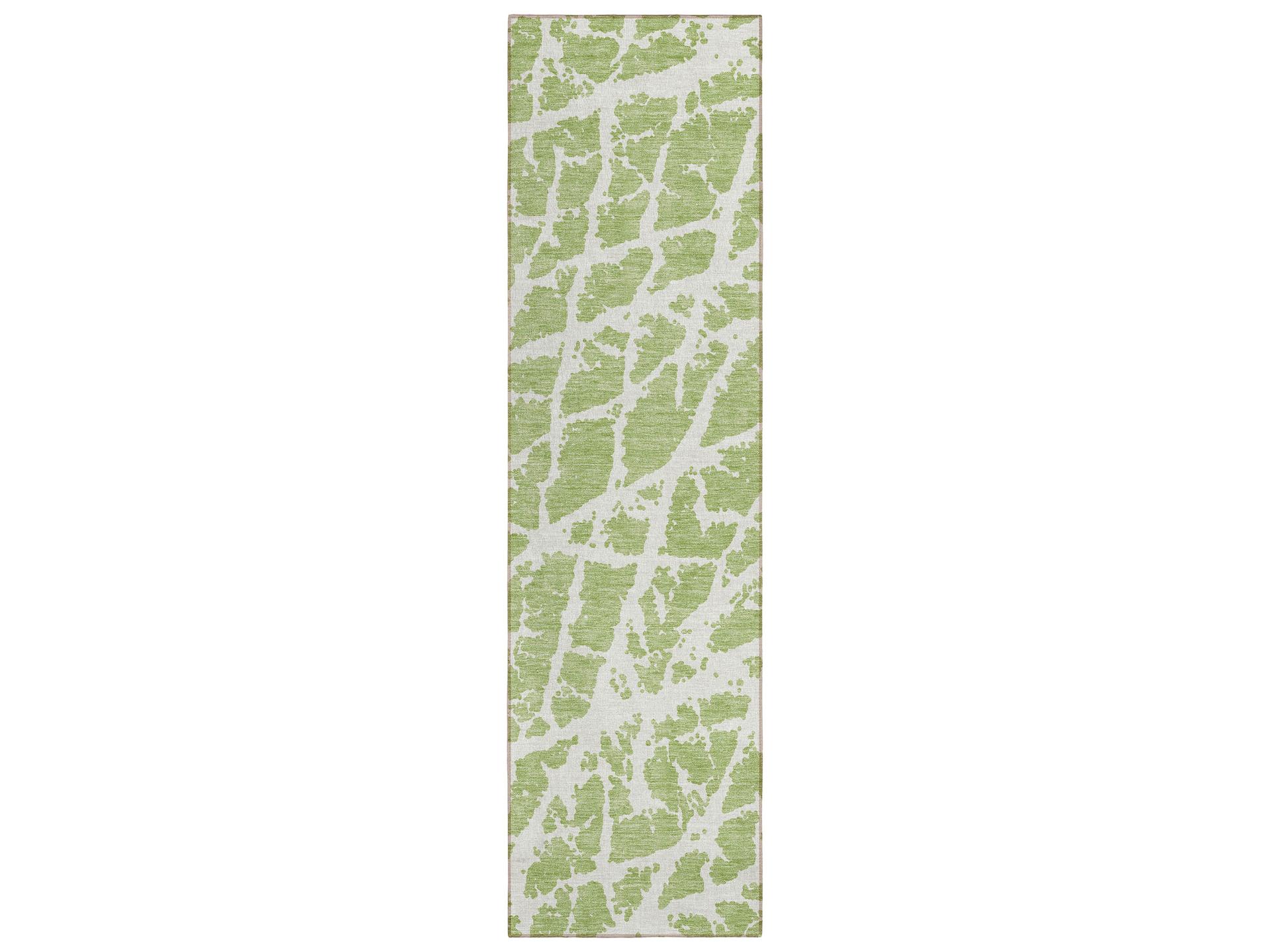 Chantille Indoor Outdoor Runner Area Rug with Non-Skid Backing in Aloe