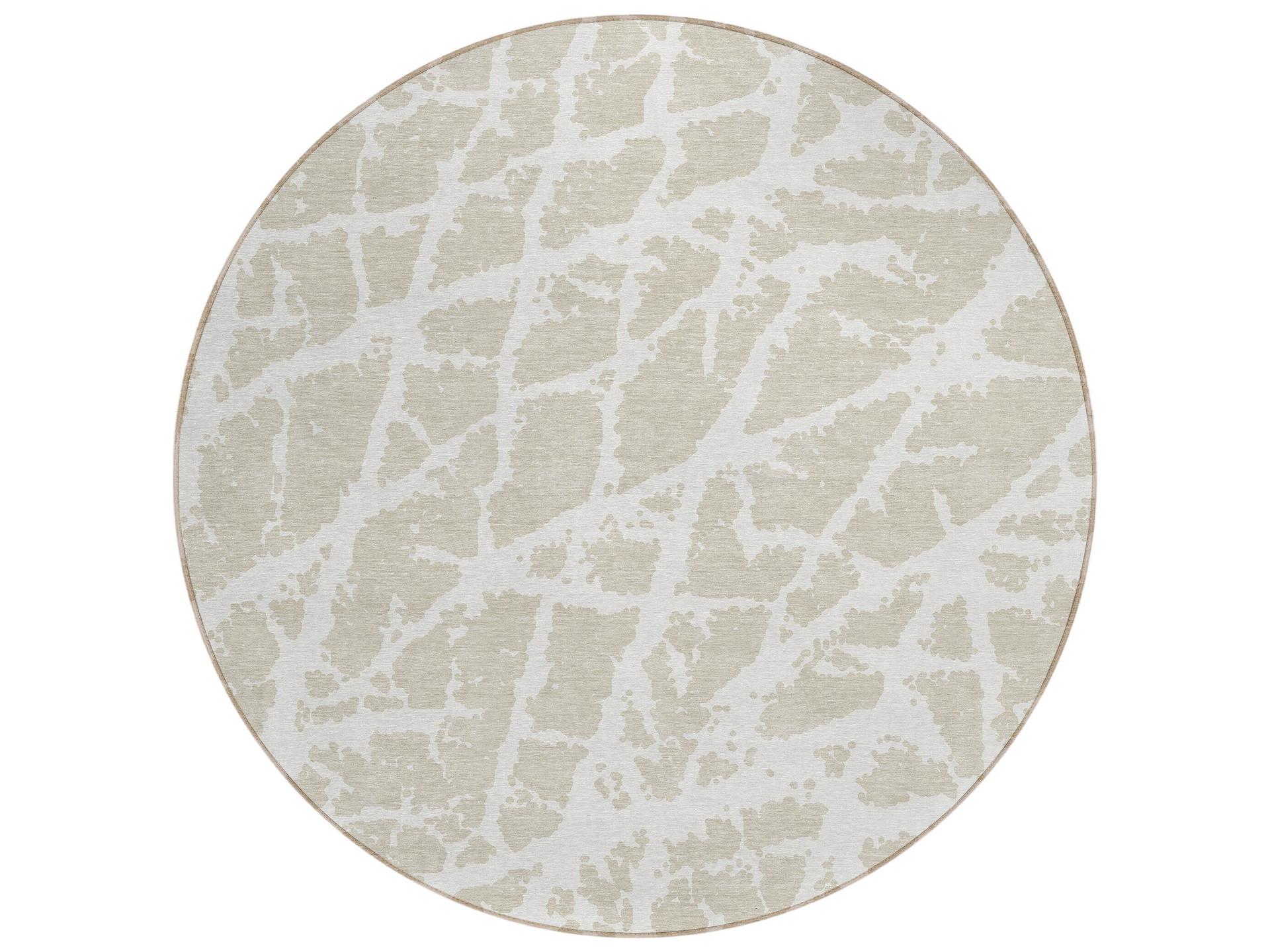 Chantille Round Indoor Outdoor Area Rug in Beige