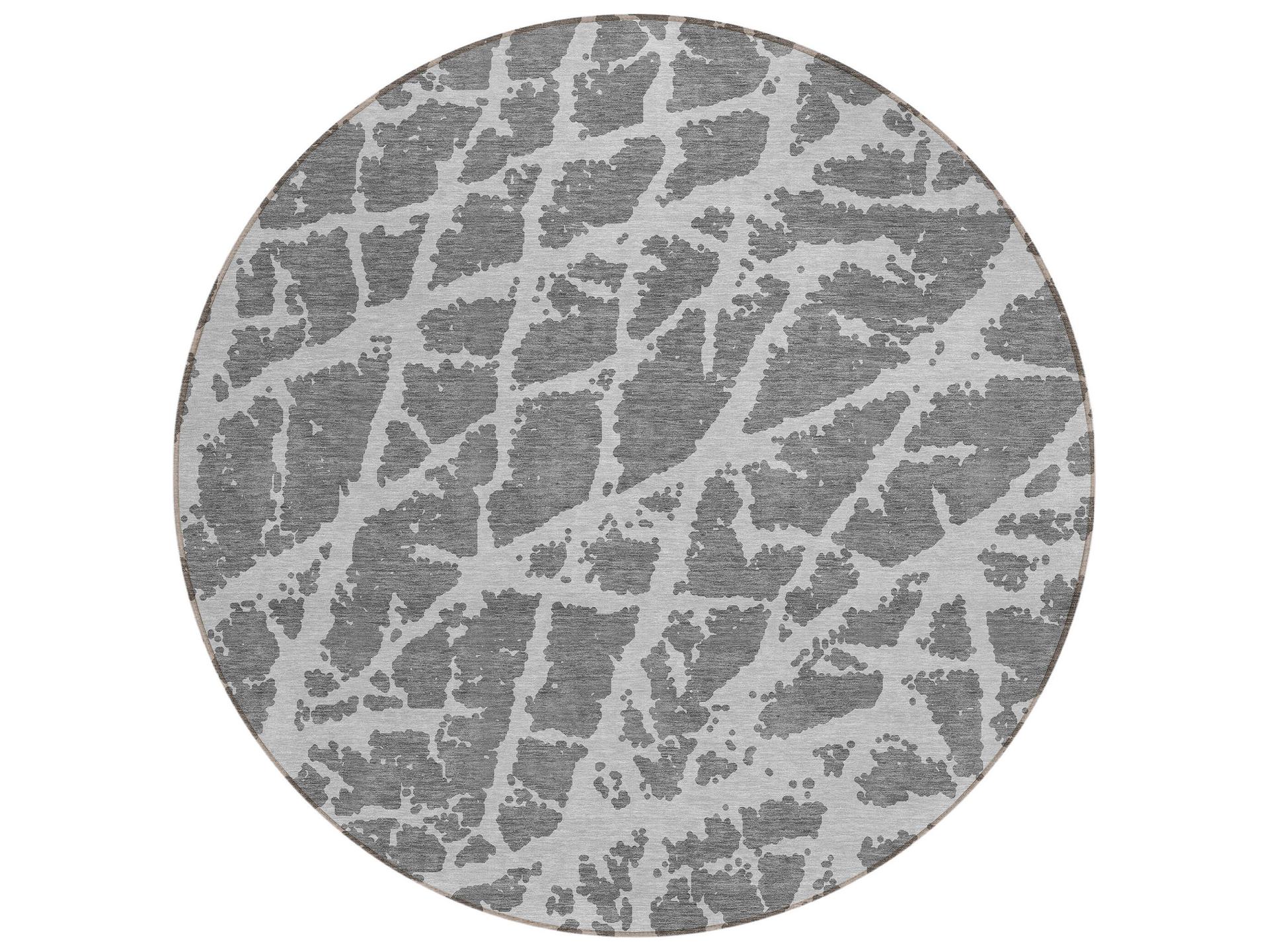 Chantille Round Indoor Outdoor Area Rug in Charcoal