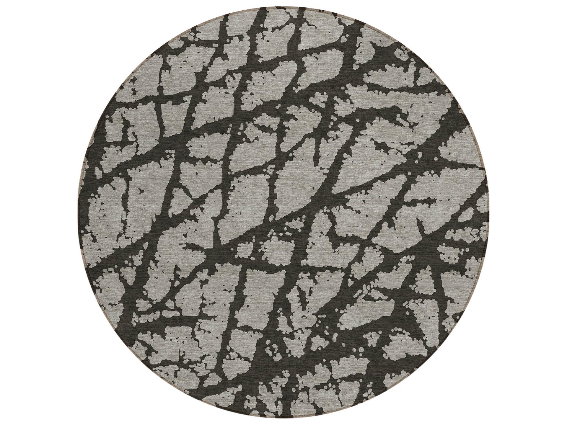 Chantille Round Area Rug Gray Indoor Outdoor Machine Washable