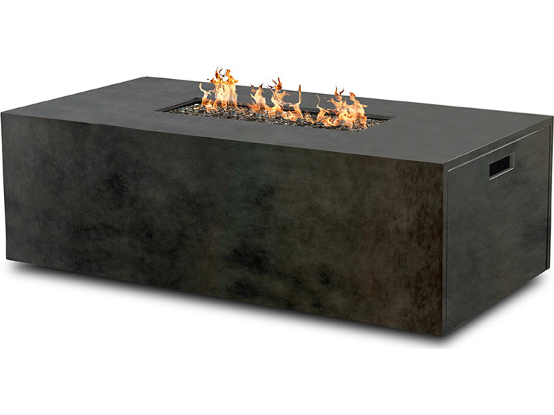 Bellino Aluminum Rectangular Fire Pit with Lid