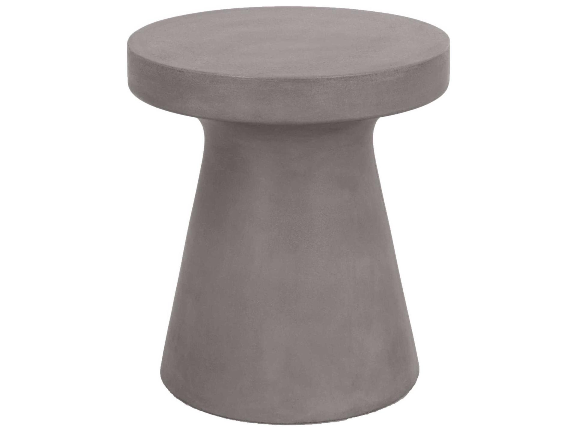 District Slate Grey Concrete Round End Table