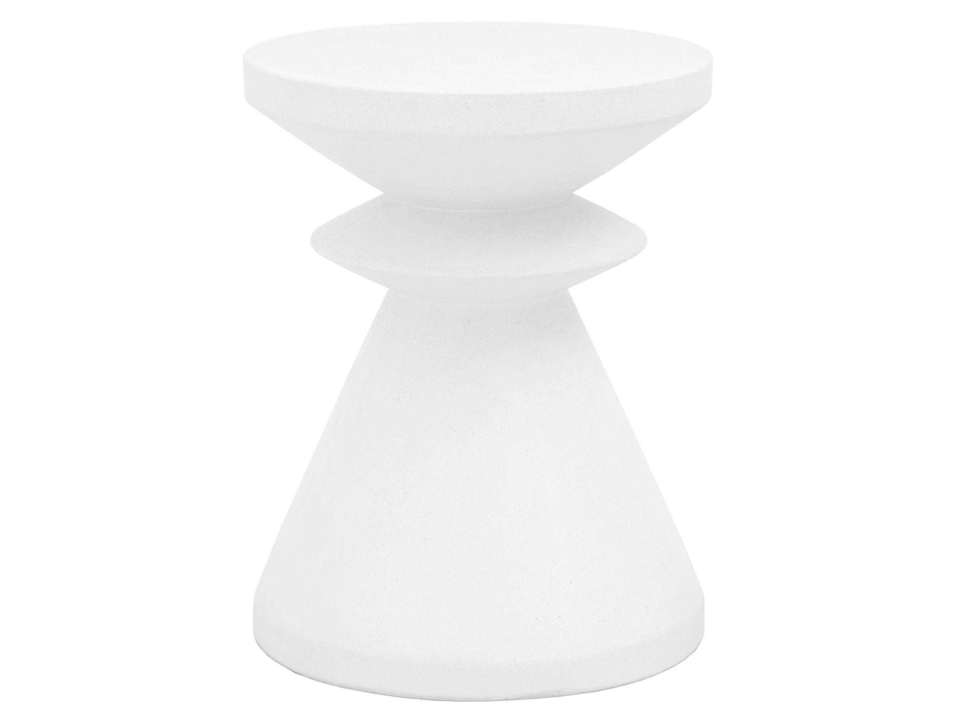 District Ivory Concrete Round End Table