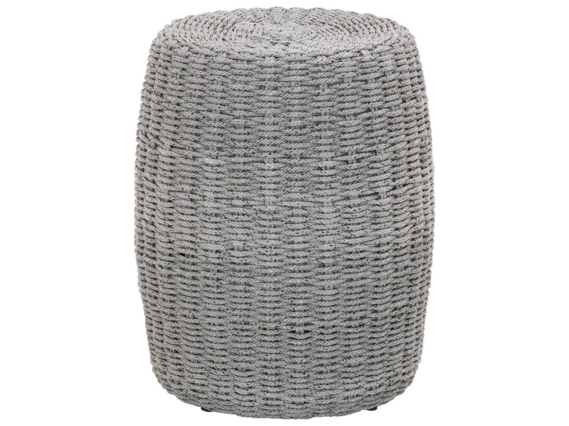 Essentials for Living Outdoor Woven Rope Platinum Aluminum Round End Table