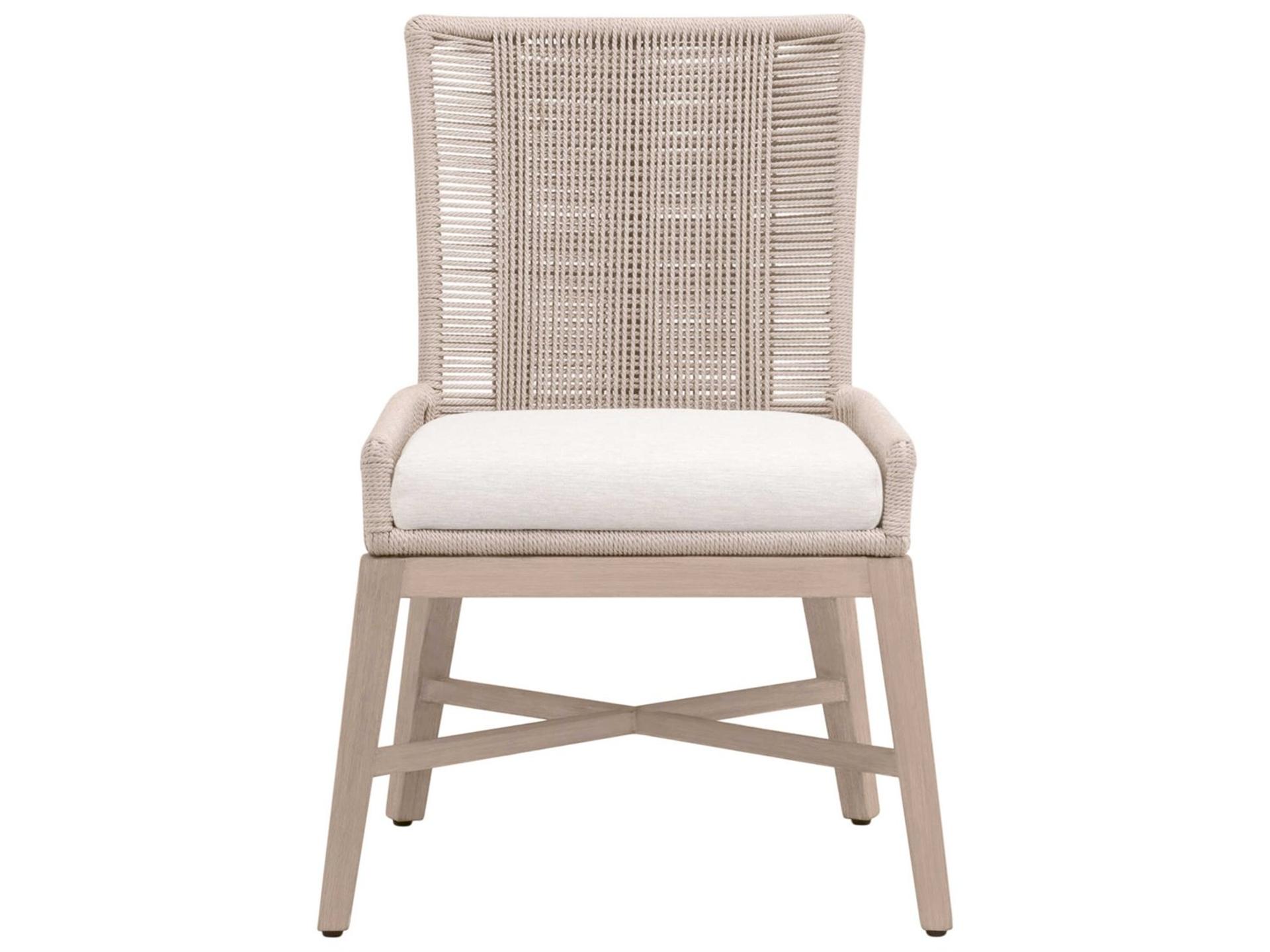 Essentials for Living Woven-Outdoor Teak Cushion Dining Chair, Set of 2