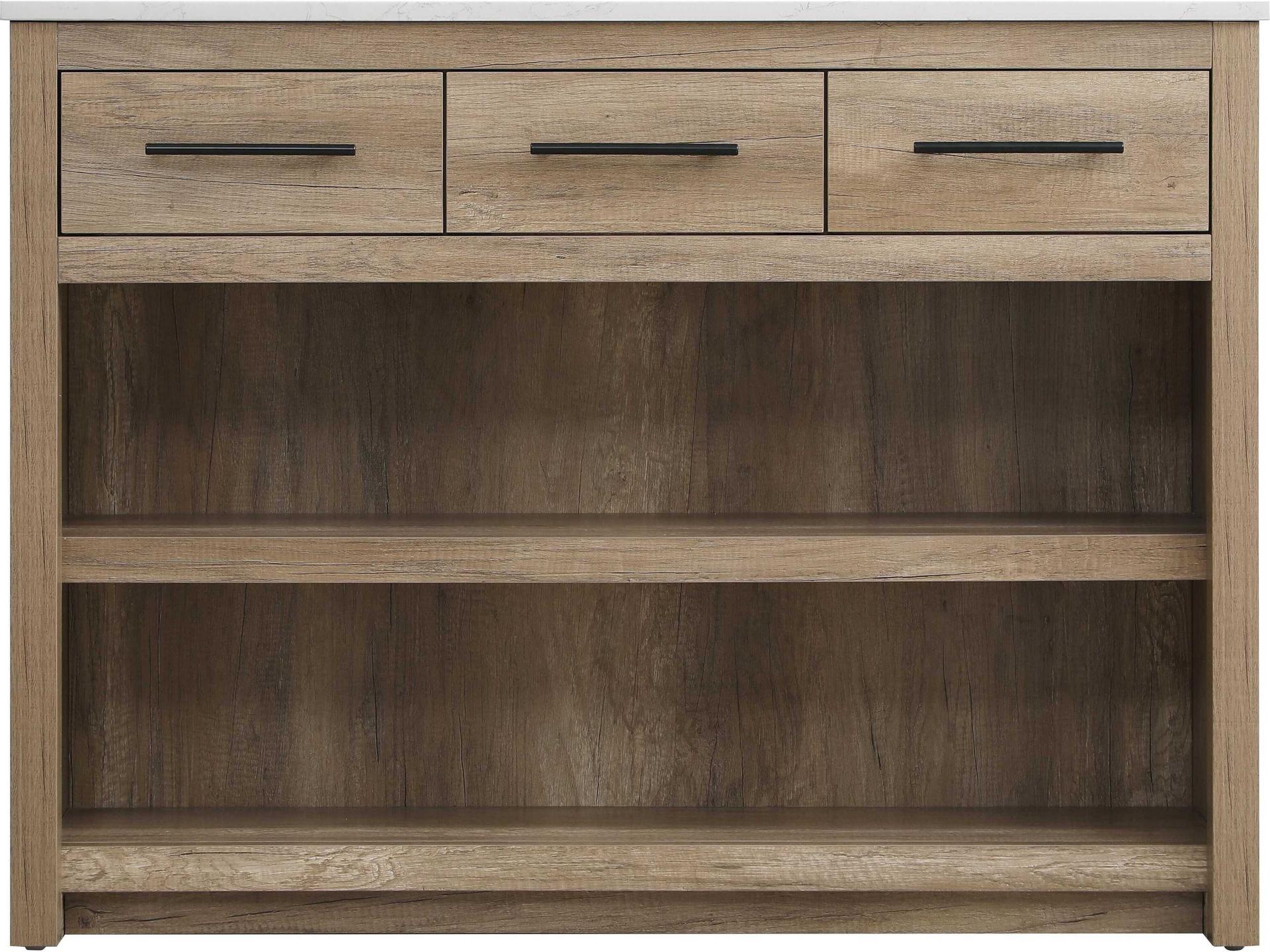 Elegant Lighting Porter Marble Natural Oak Kitchen Island