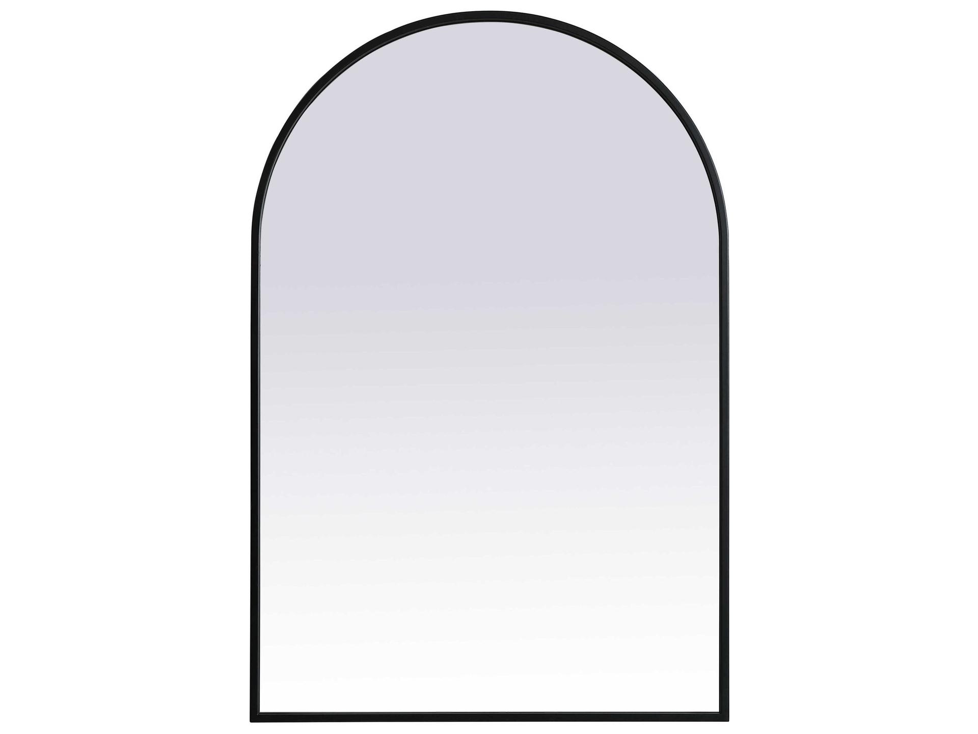 Ayra 24x36 Inch Arched Wall Mirror in Black